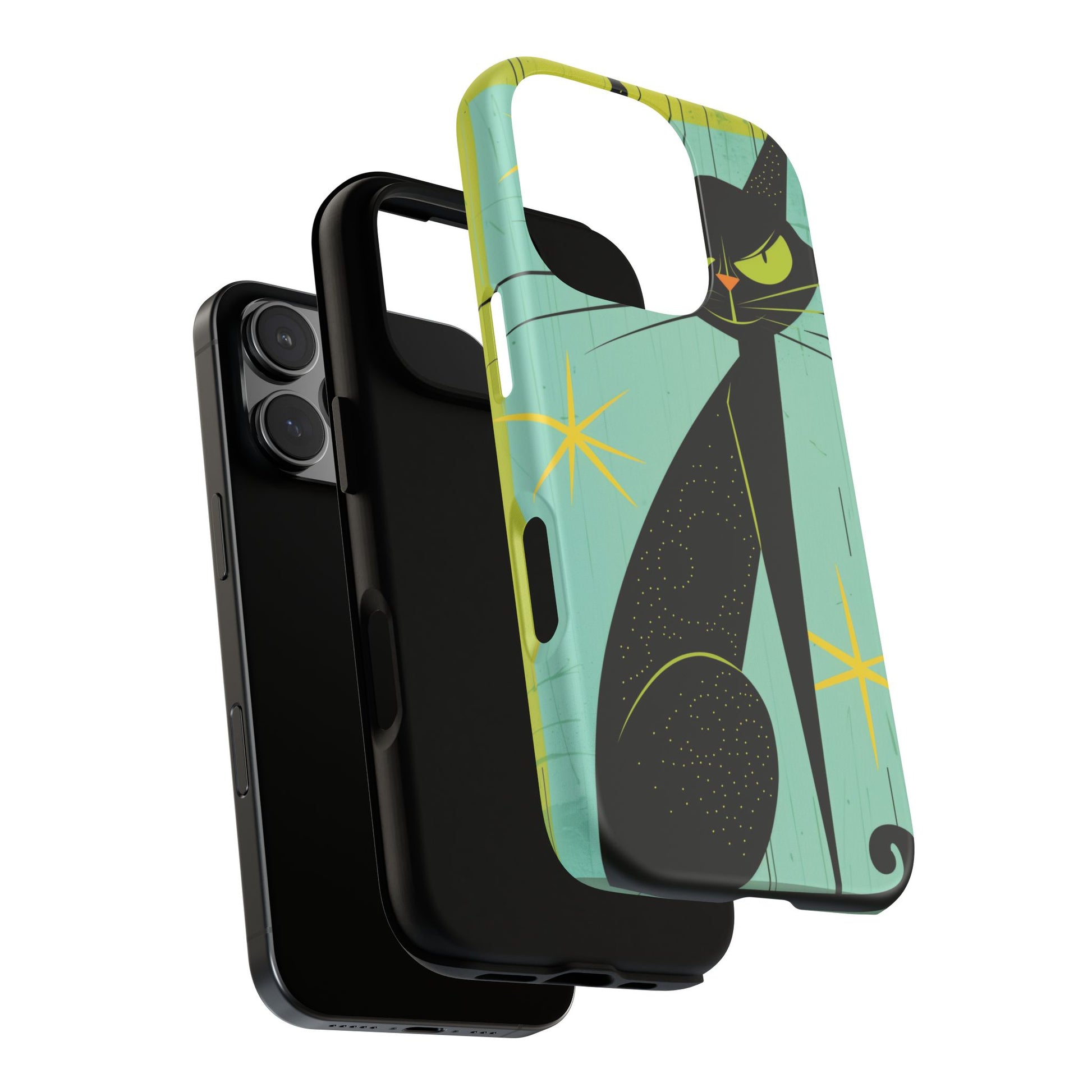 Mid-Century Modern Phone Case, Mid Mod Android Case, Atomic Cats Android Case, Retro Chic Smartphone Cover, Unique Artistic Phone Accessory