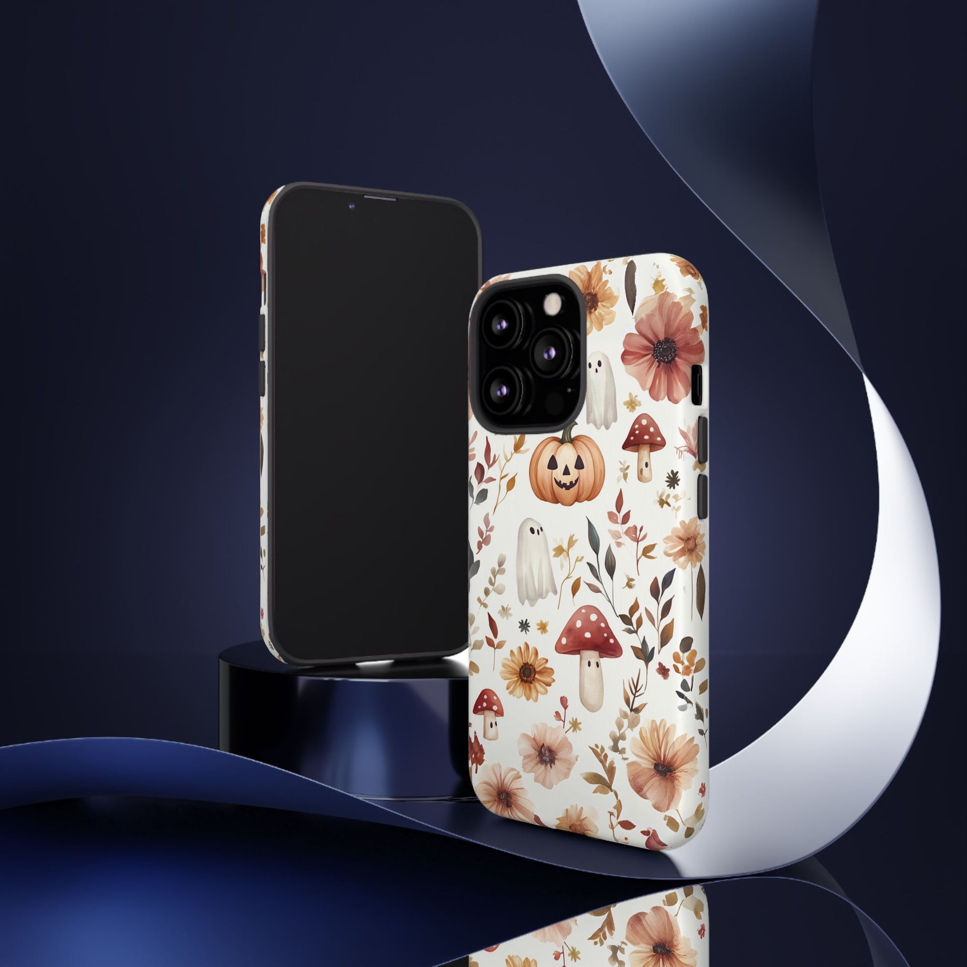 Cottagecore Fall Floral Phone Case for iPhone Samsung Pixel Autumn Pumpkin Tough Case iPhone 16 15 14 13 Pro Max