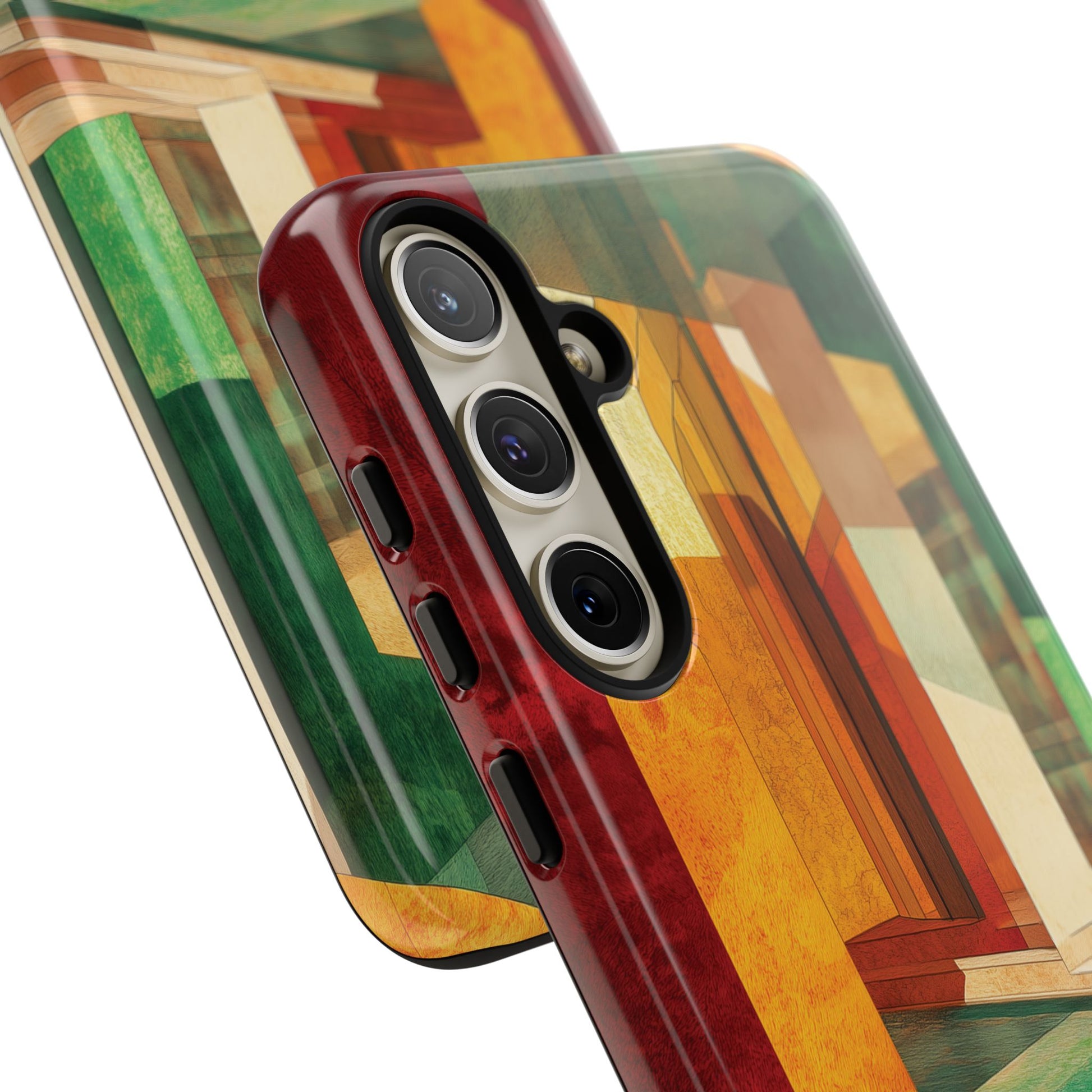 Art Deco Frank Lloyd Wright Inspired Usonian Phone Case Geometric Stained Glass Art Deco Marble Gold 13 14 15 16 iPhone Pro Max Galaxy Pixel