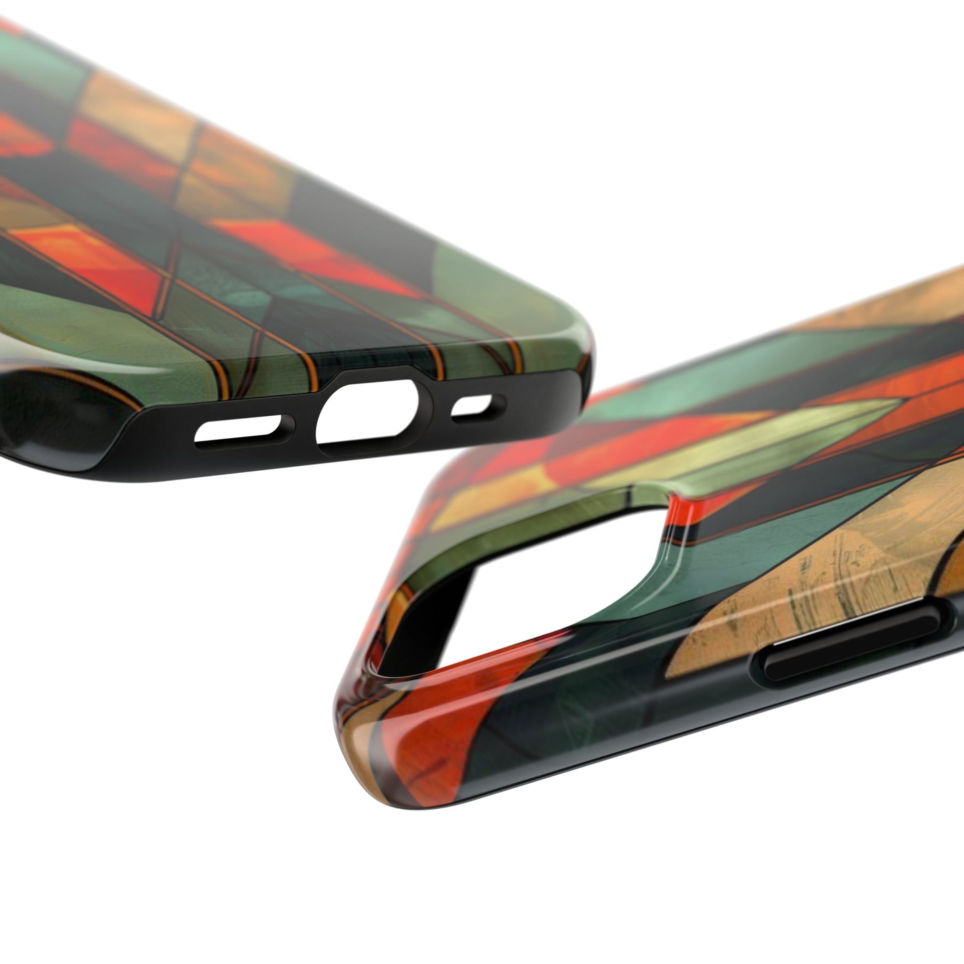 Noir Art Deco Colorful Stained Glass - Durable Dual Layer Iphone Case - Architect Phone Case