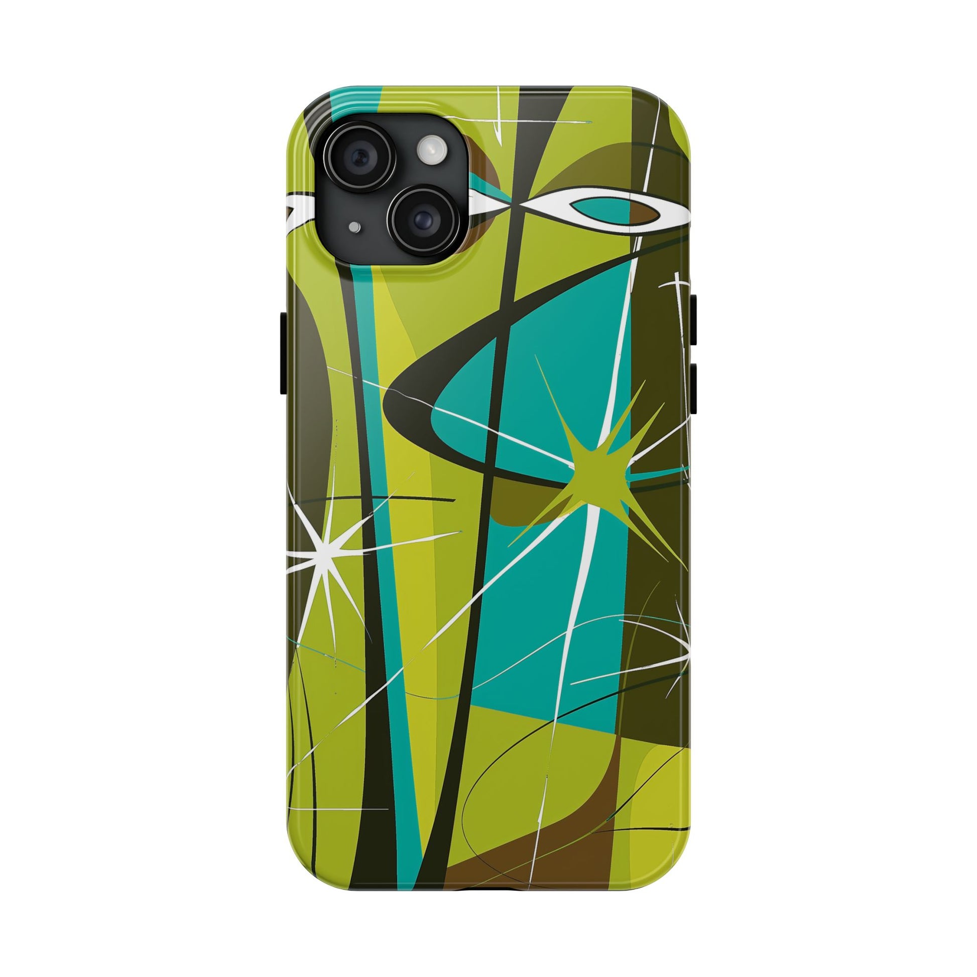 Mid Century Modern Star Design Phone Case, Earth Tone Colors, Retro Style Smartphone Cover, Vintage Phone Case, iPhone 14 Case, Apple iPhone