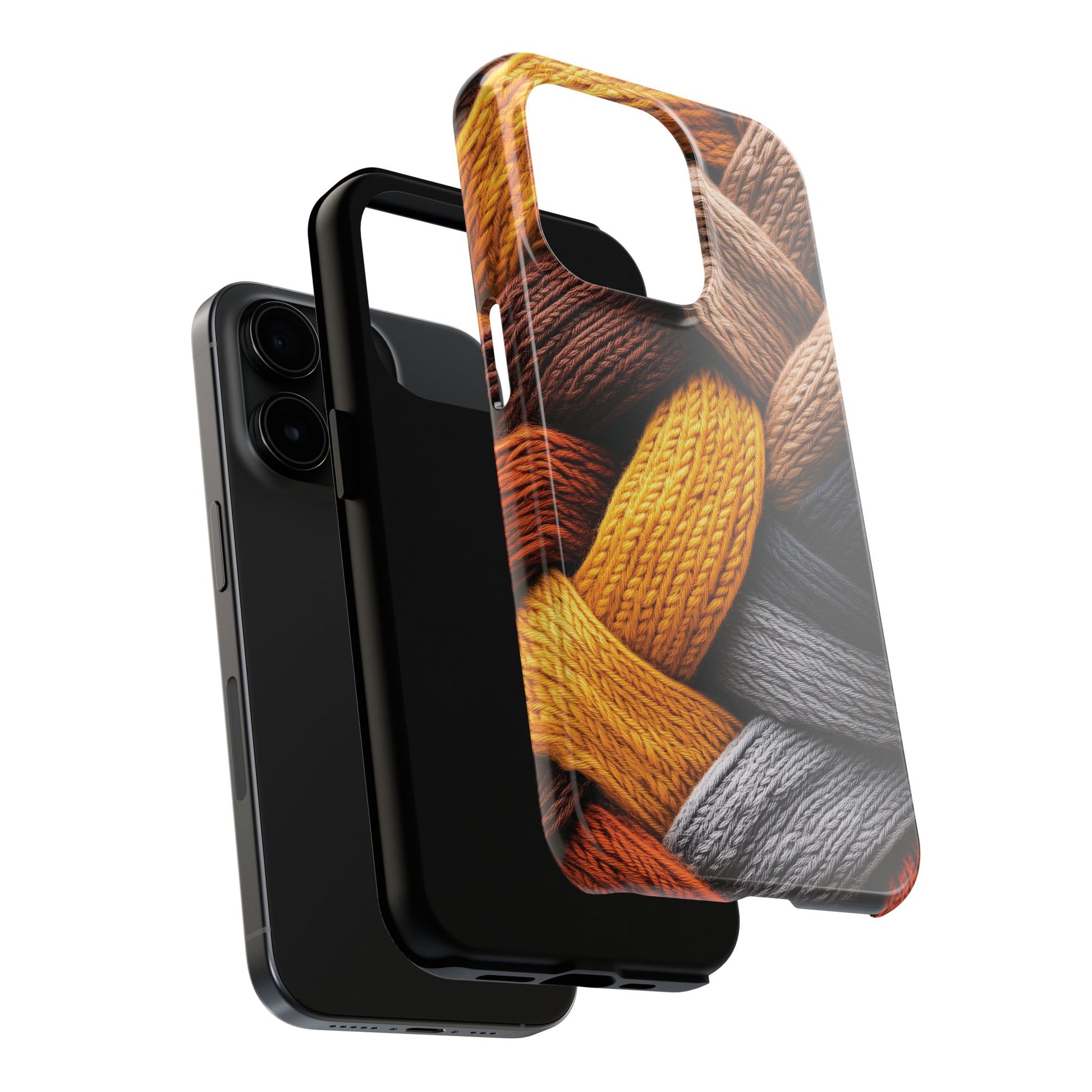 Cozy Boho Fall Knit Sweater Cottagecore Phone Case Boho Embroidered Fall Colors Phone Cover for iPhone 13 14 15 Pro, Samsung Galaxy S22 S23
