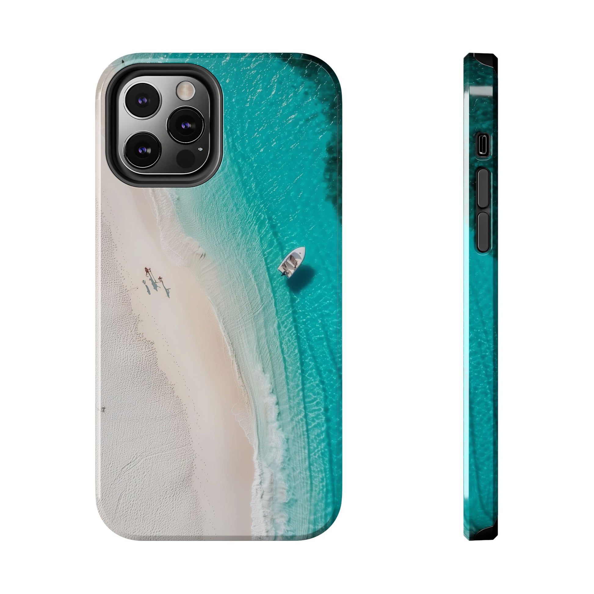 Turquoise Tranquility: Durable iPhone Case with White Sand Beach