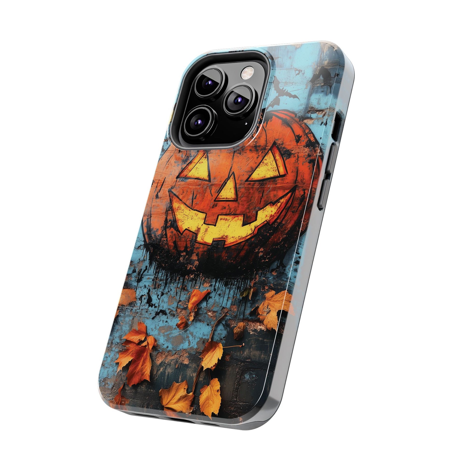 Autumn Artistic Halloween Fall Pumpkin Jack Wall Gothic Dark Academia Street Art Urban Graffiti Phone Case Street iPhone 15 Pro Max Samsung
