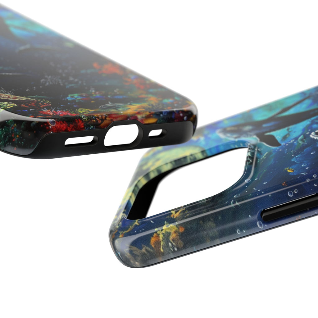 Moonlit Whales Underwater Phone Case - Durable and Stunning Protective Cover