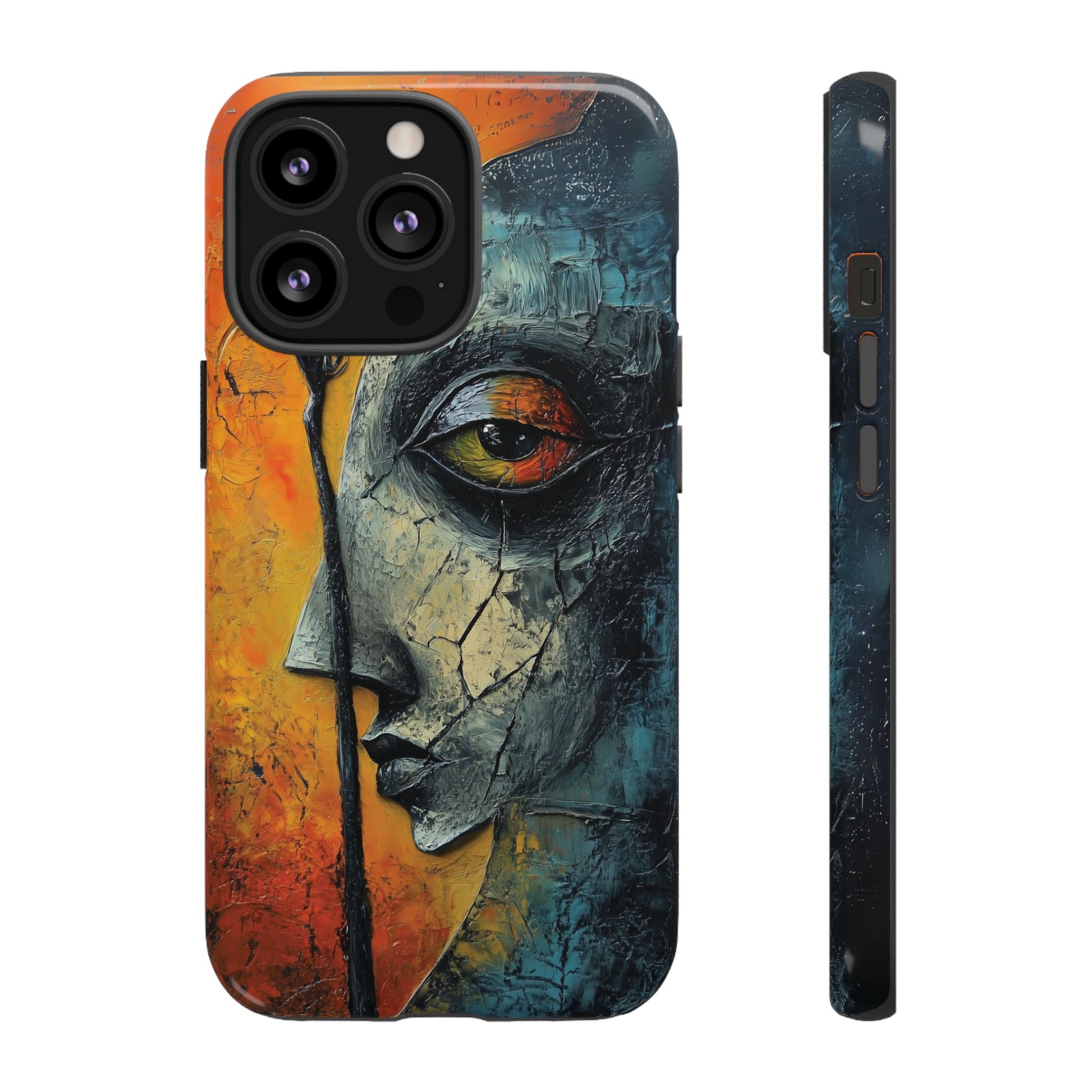 Surrealist Art Phone Case Salvador Dali Style Face Tough Case Unique Artistic 3D Textured Look Surrealism Gift Art iPhone 13 14 15 16