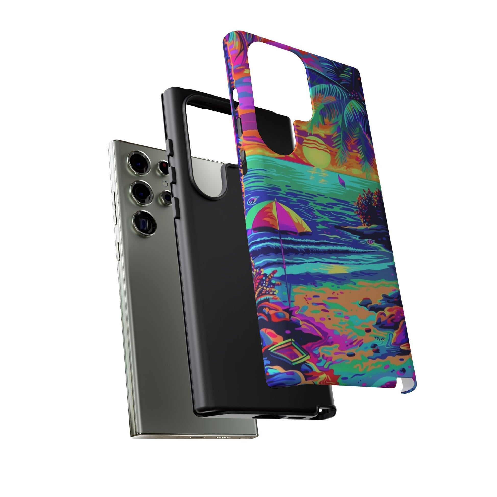 Beach Bliss: Durable Android Phone Case with Lisa Frank Style