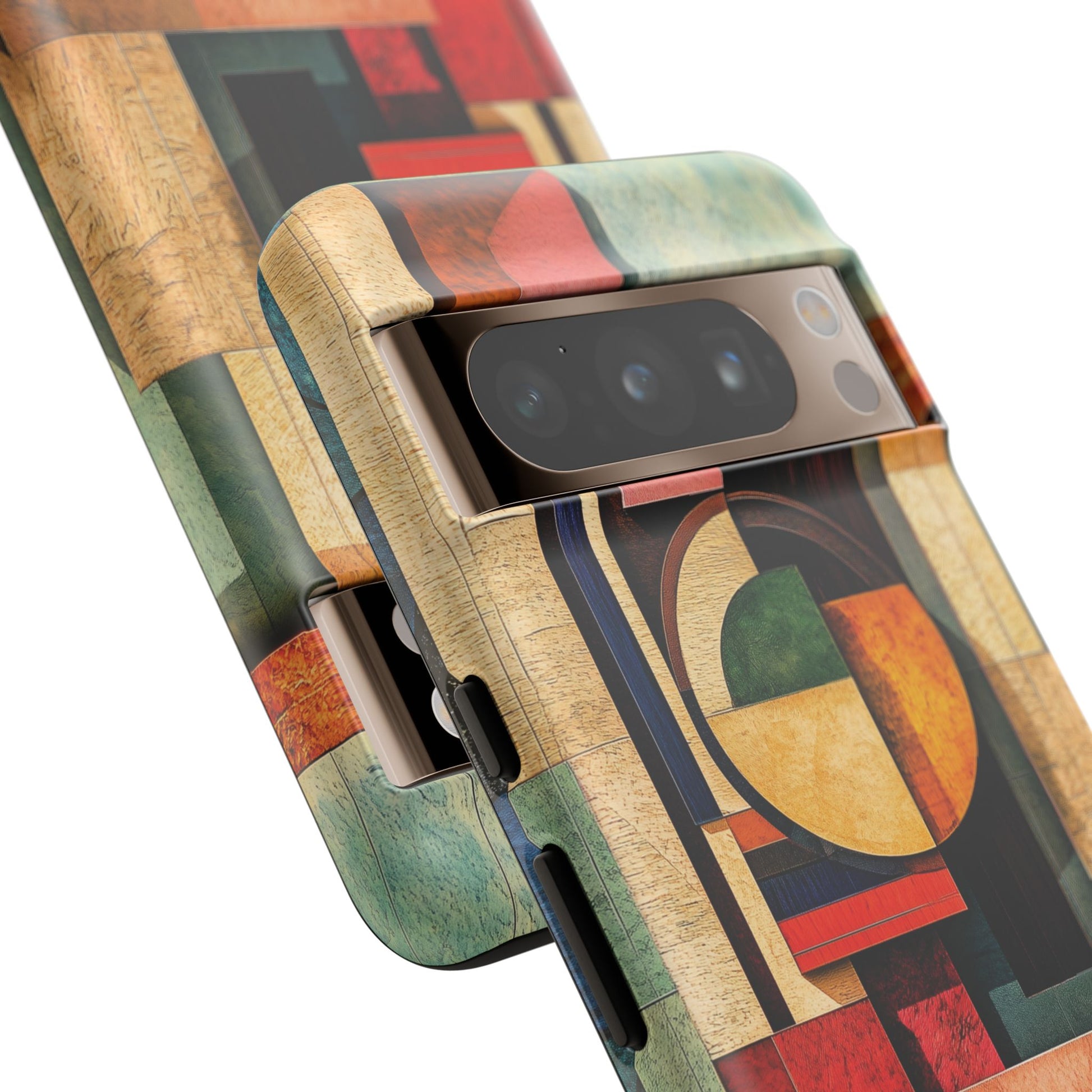 Tan Prairie Style Frank Lloyd Wright Usonian Phone Case Geometric Stained Glass Art Deco Marble Gold 13 14 15 16 iPhone Pro Max Galaxy Pixel