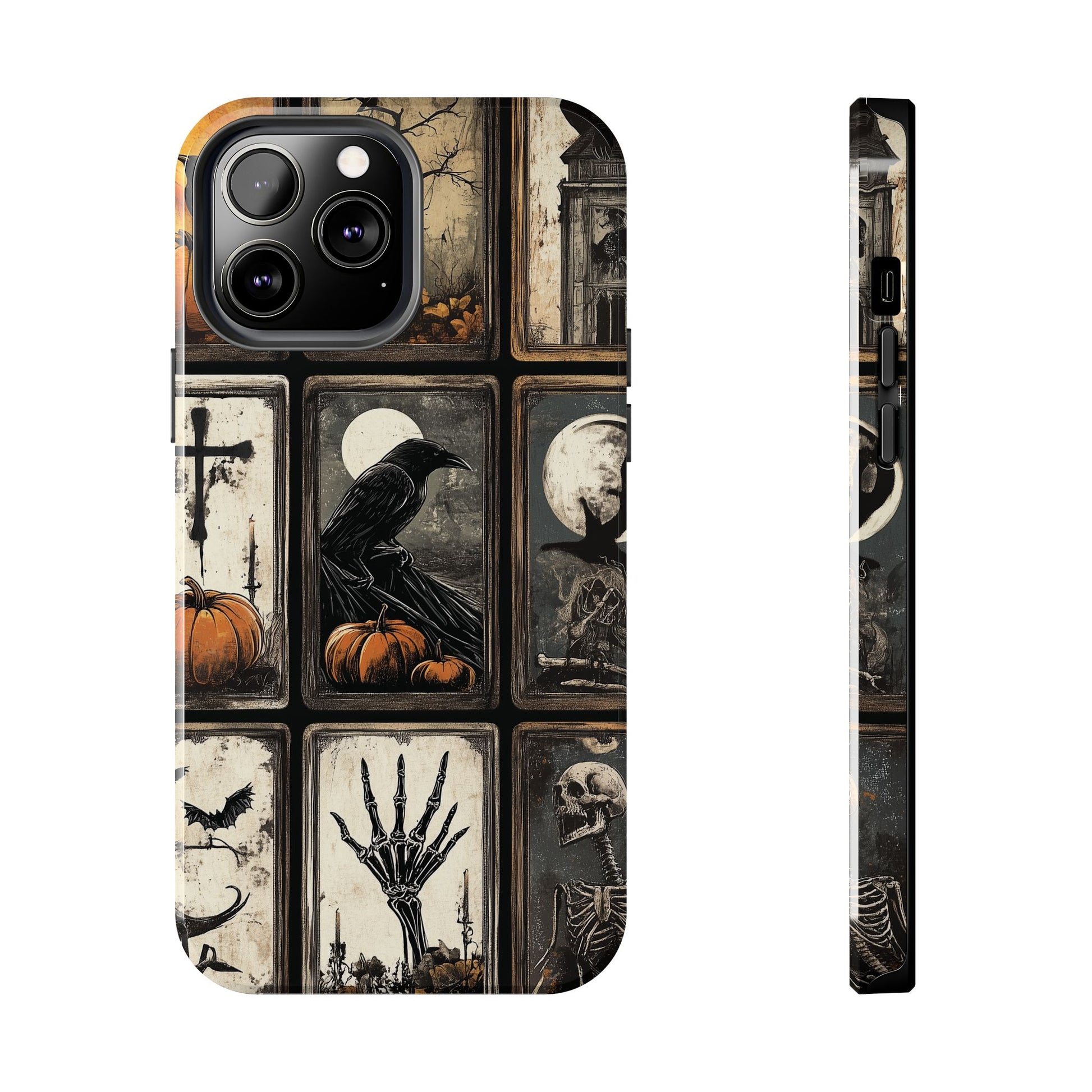 The CrowTarot Card Mystical Phone Case Psychic Dark Academia Halloween Gothic Phone Case Street iPhone 15 Pro Max Samsung Galaxy