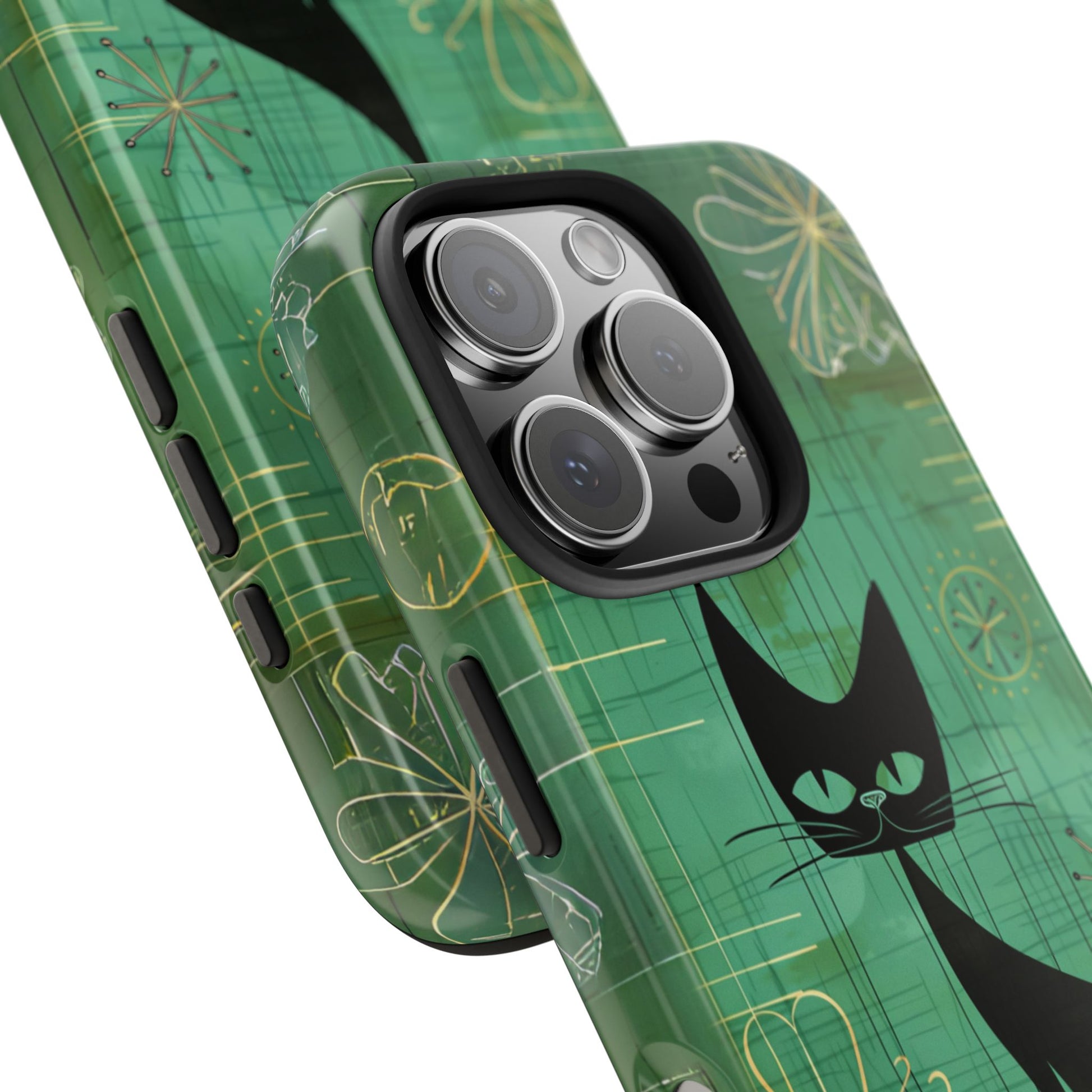 Mid-Century Modern Phone Case-Case, Mid Mod iPhone Case, Atomic Cats iPhone Case, Retro Chic Smartphone Cover, Unique Phone Case