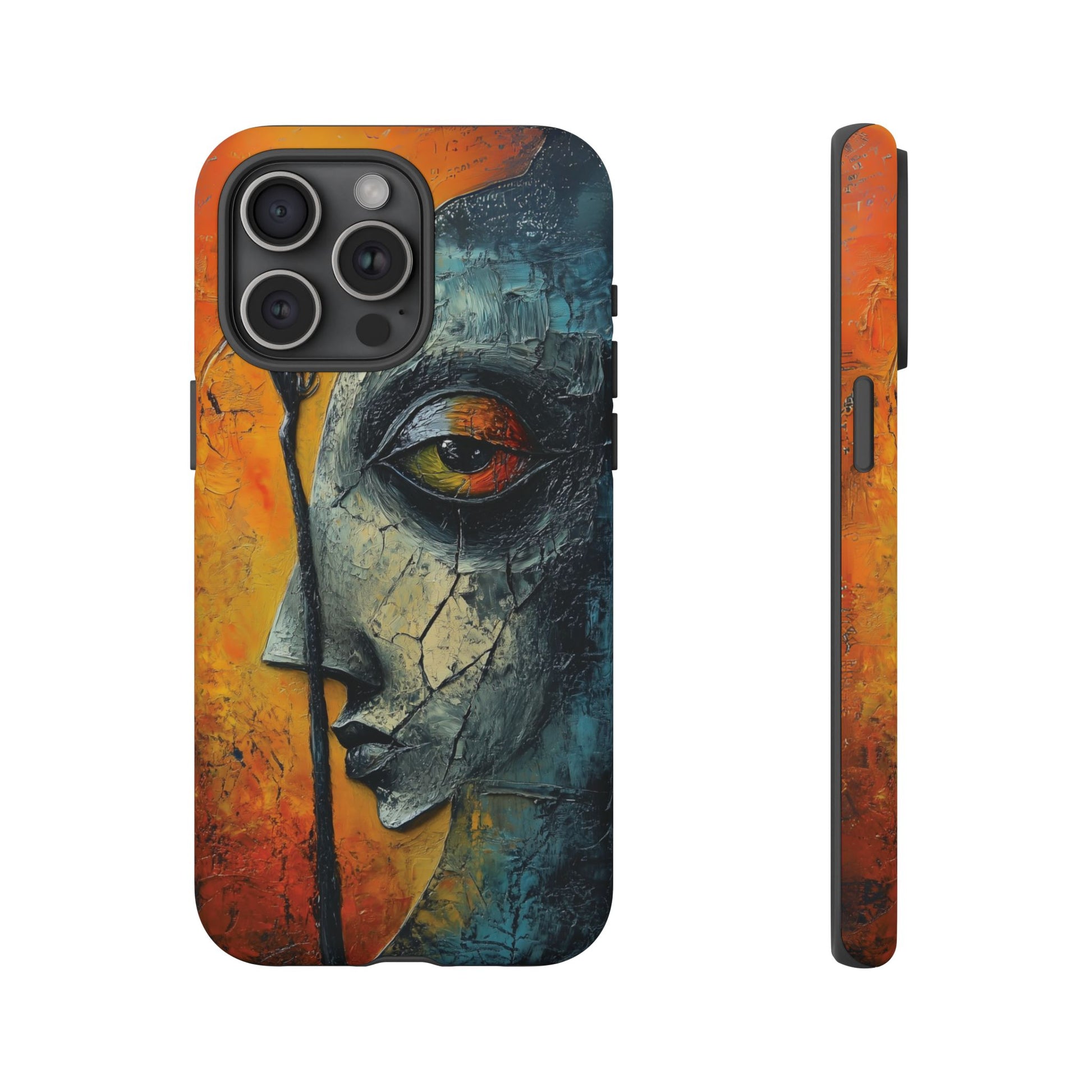 Surrealist Art Phone Case Salvador Dali Style Face Tough Case Unique Artistic 3D Textured Look Surrealism Gift Art iPhone 13 14 15 16