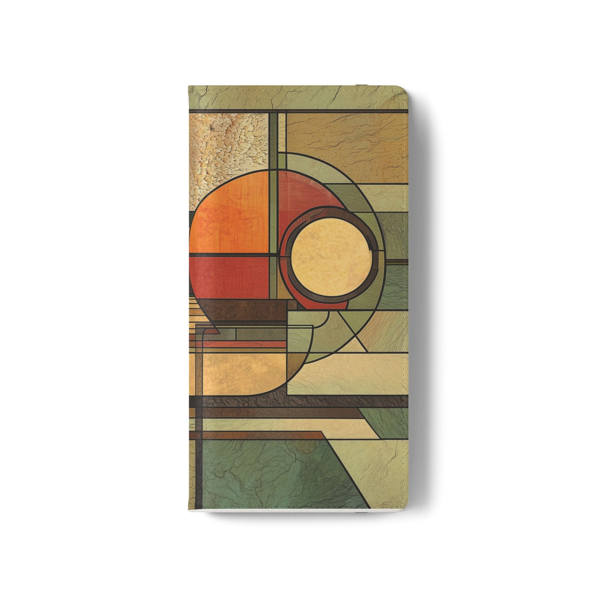 Art Deco Flip Case Prairie Style Stained Glass Inspired by Frank Lloyd Wright, Phone Covers, Colorful Protective Accessories, Unique