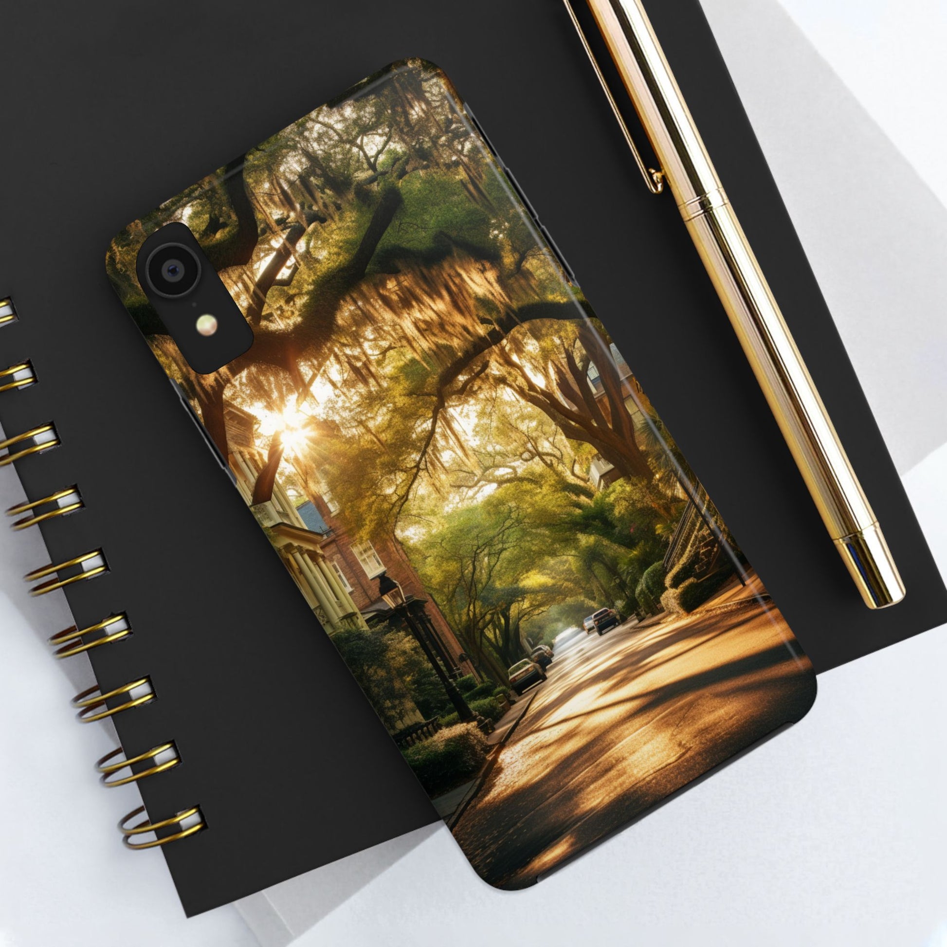 Historic Savannah Georgia Street Scene Phone Case - Unique Protective Cover for iPhone Models, Perfect Souvenir or Gift