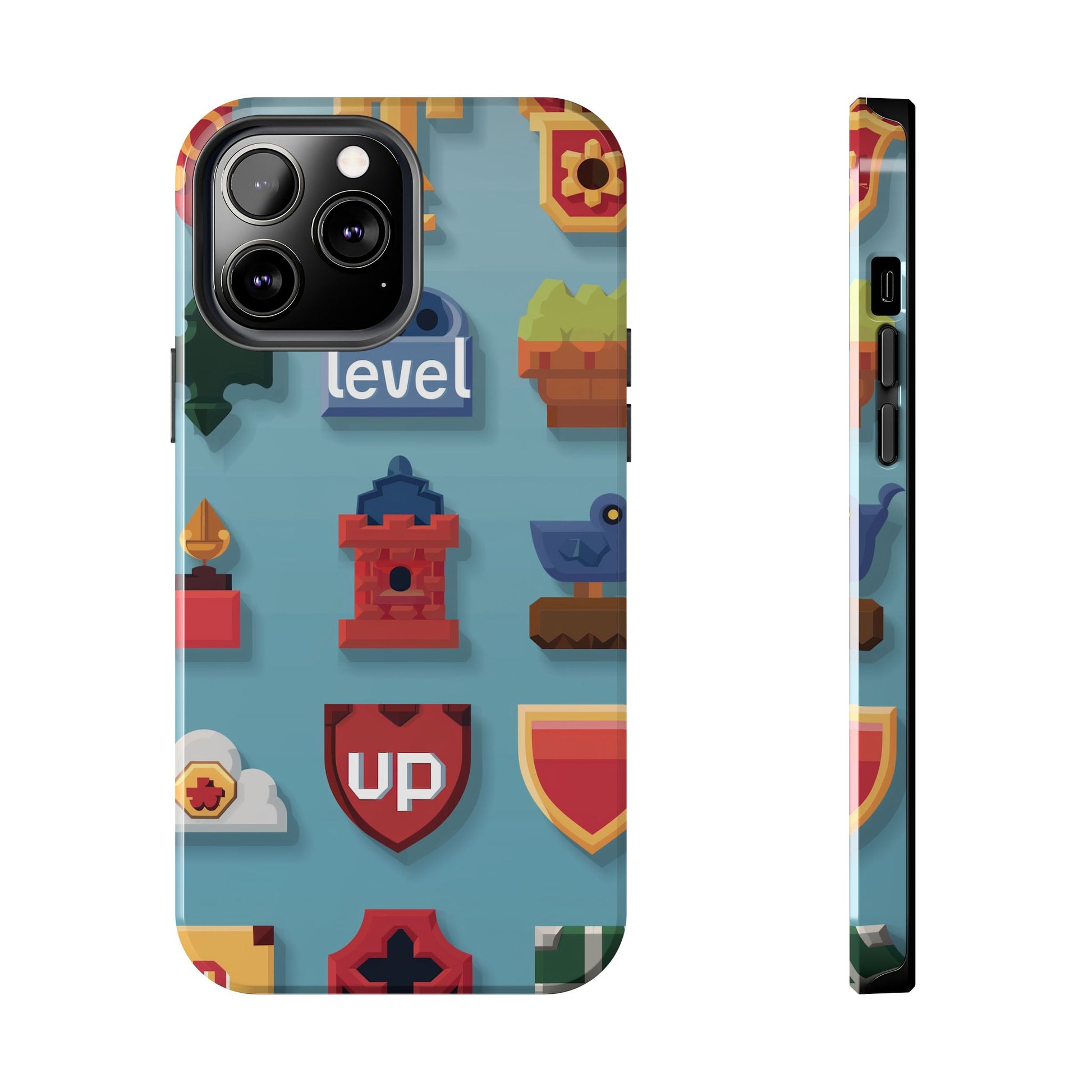 Pixel Art Video Game Level Up Phone Case, Retro Gaming Design, Geeky Gamer Phone Cover, Unique Video Game Art Accessories