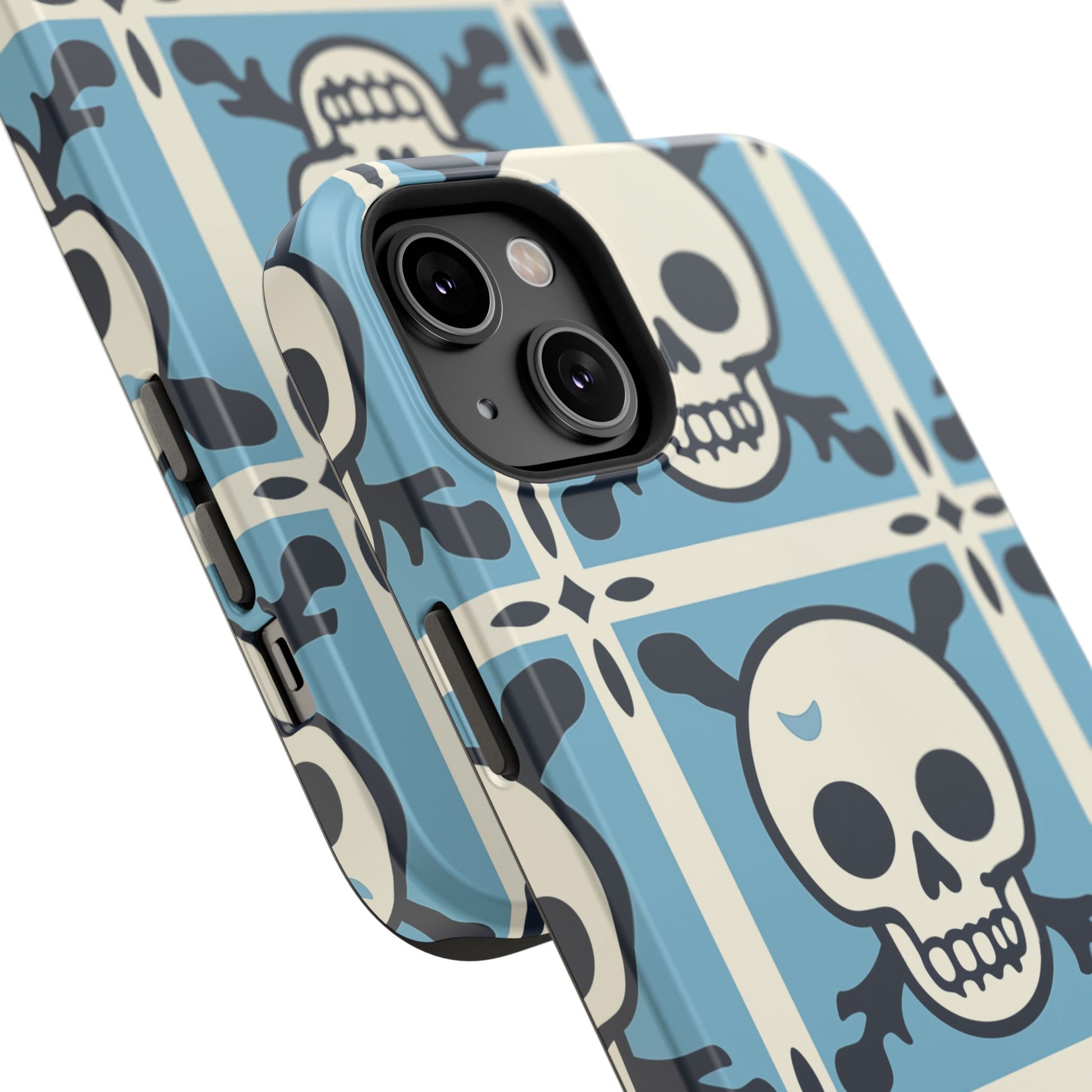 Cute Skull Phone Case Sugar Skull Ghingham Impact-Resistant Cover Goth Skull, Halloween Gift iphone 13 14 15 16 Pro Max