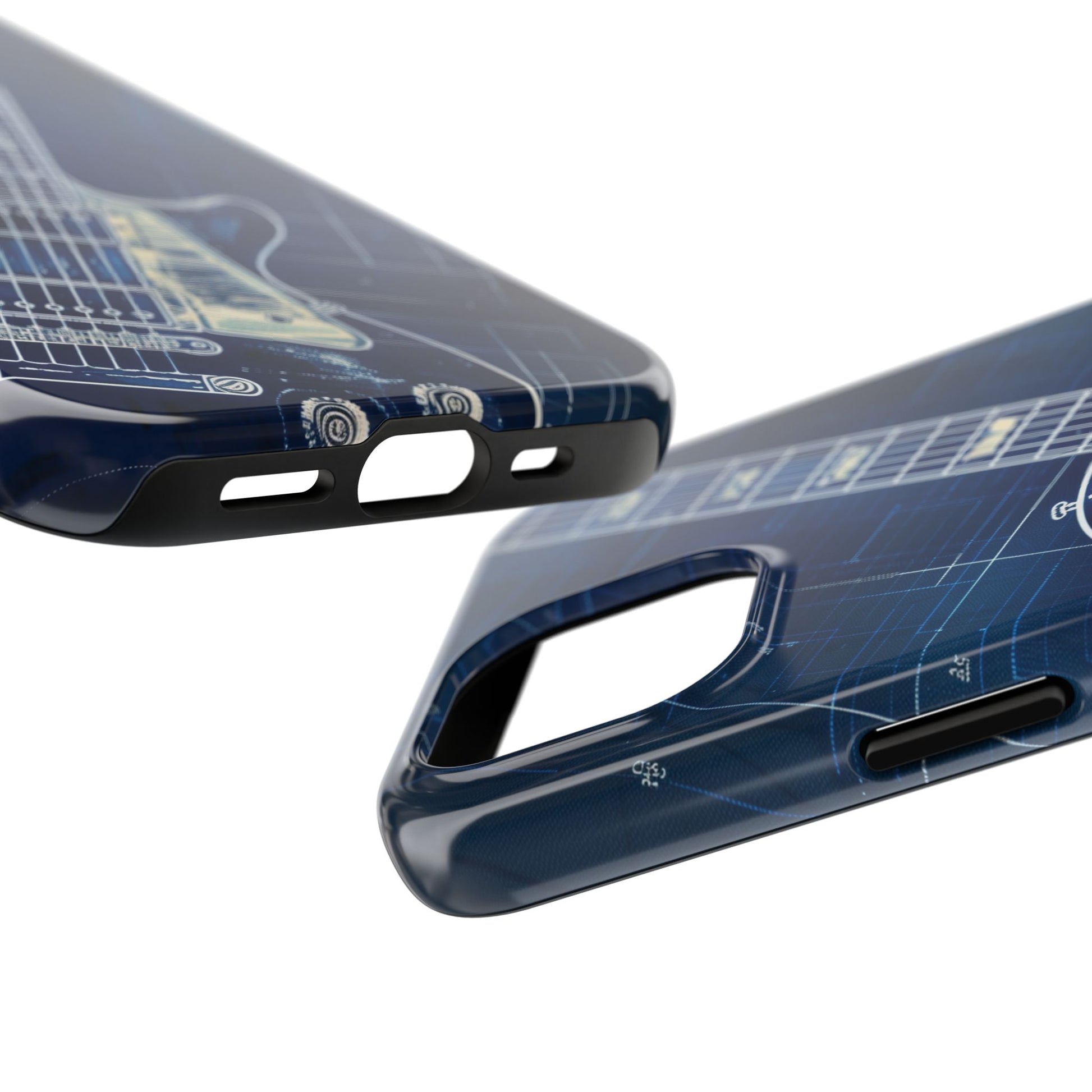 Guitar Phone Case, Guitar Blueprint iPhone Cover, Vintage Guitar Design, Custom iPhone Covers, Rock Music Phone Accessories, Musician Gift