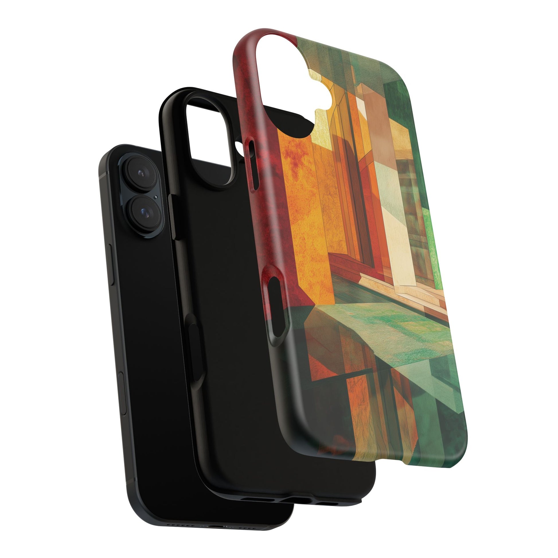 Art Deco Frank Lloyd Wright Inspired Usonian Phone Case Geometric Stained Glass Art Deco Marble Gold 13 14 15 16 iPhone Pro Max Galaxy Pixel