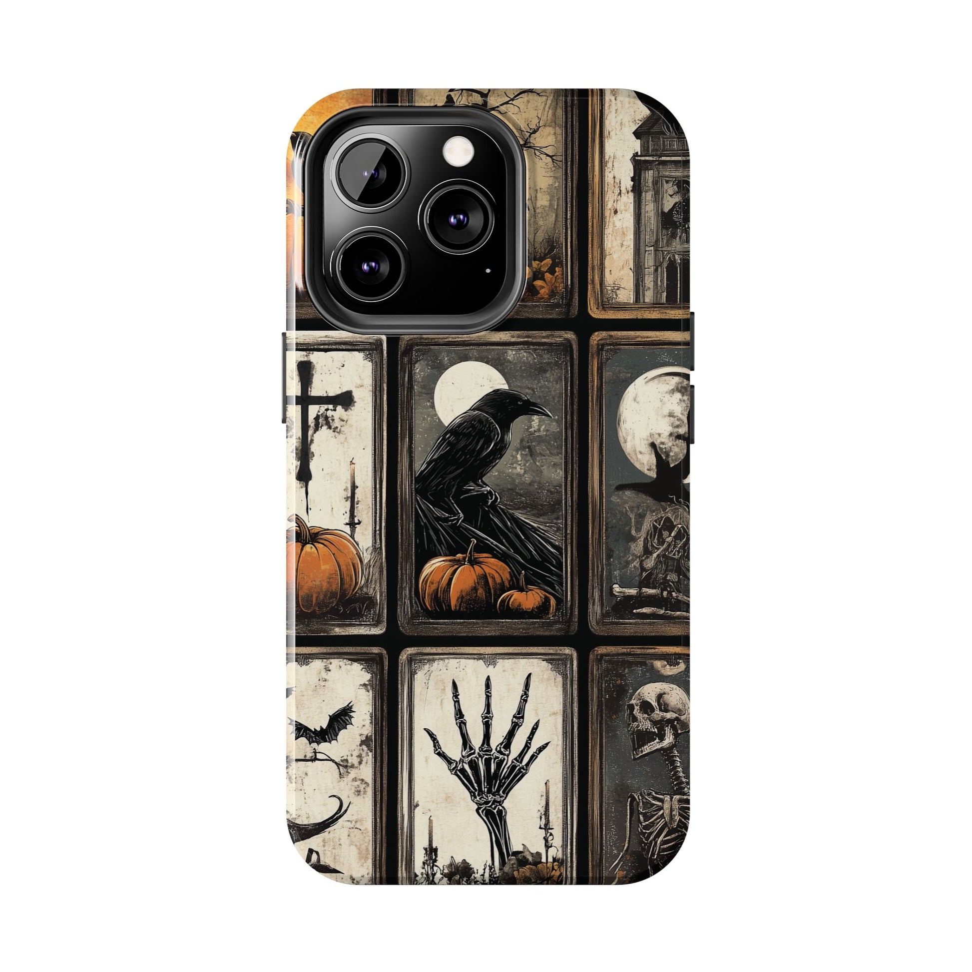 The CrowTarot Card Mystical Phone Case Psychic Dark Academia Halloween Gothic Phone Case Street iPhone 15 Pro Max Samsung Galaxy