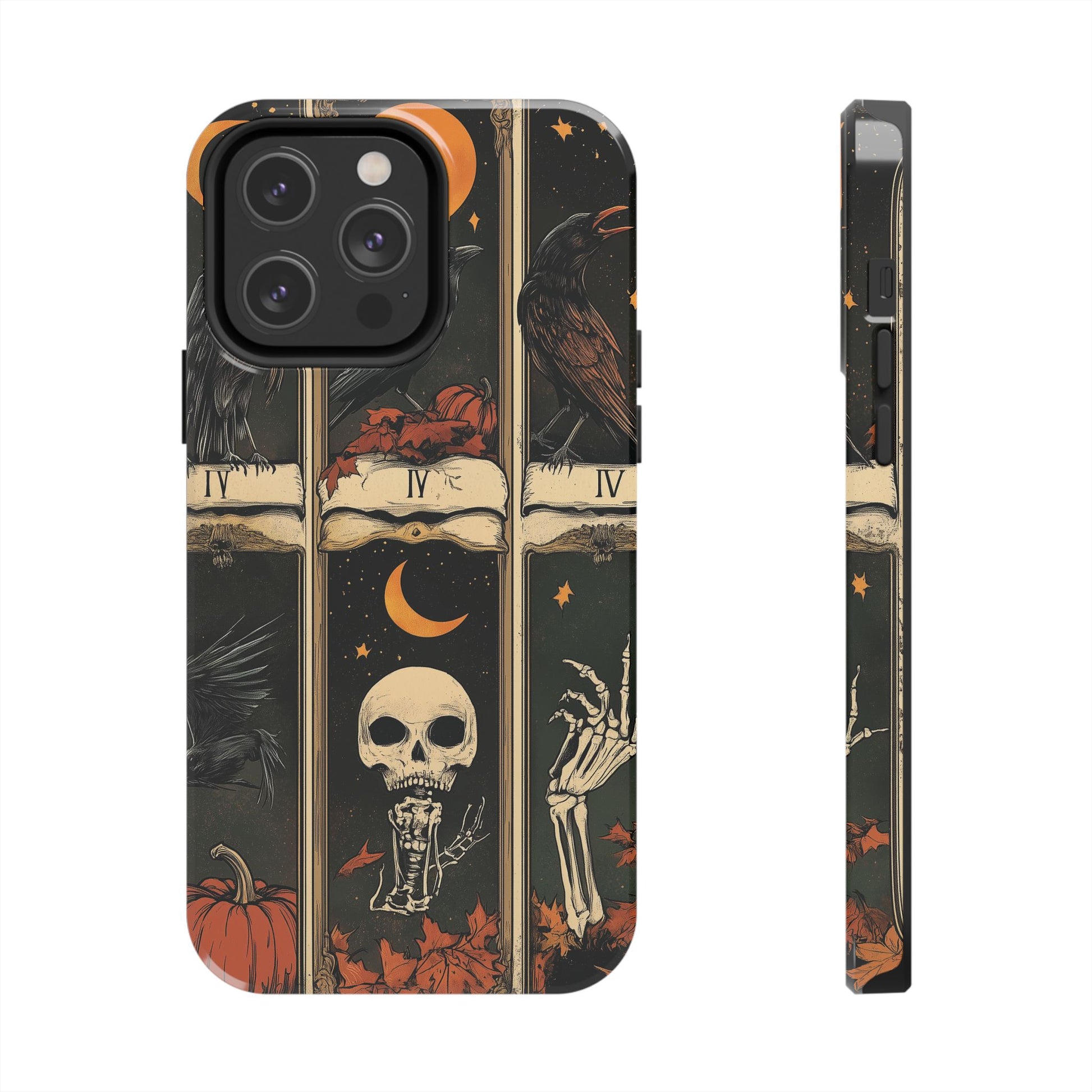 Tarot Card Mystical Phone Case Psychic The Crow Dark Academia Halloween Gothic Phone Case Street iPhone 15 Pro Max Samsung Galaxy A