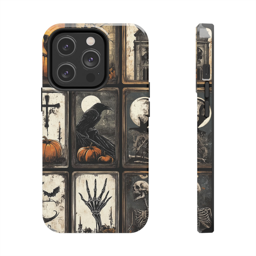 The CrowTarot Card Mystical Phone Case Psychic Dark Academia Halloween Gothic Phone Case Street iPhone 15 Pro Max Samsung Galaxy