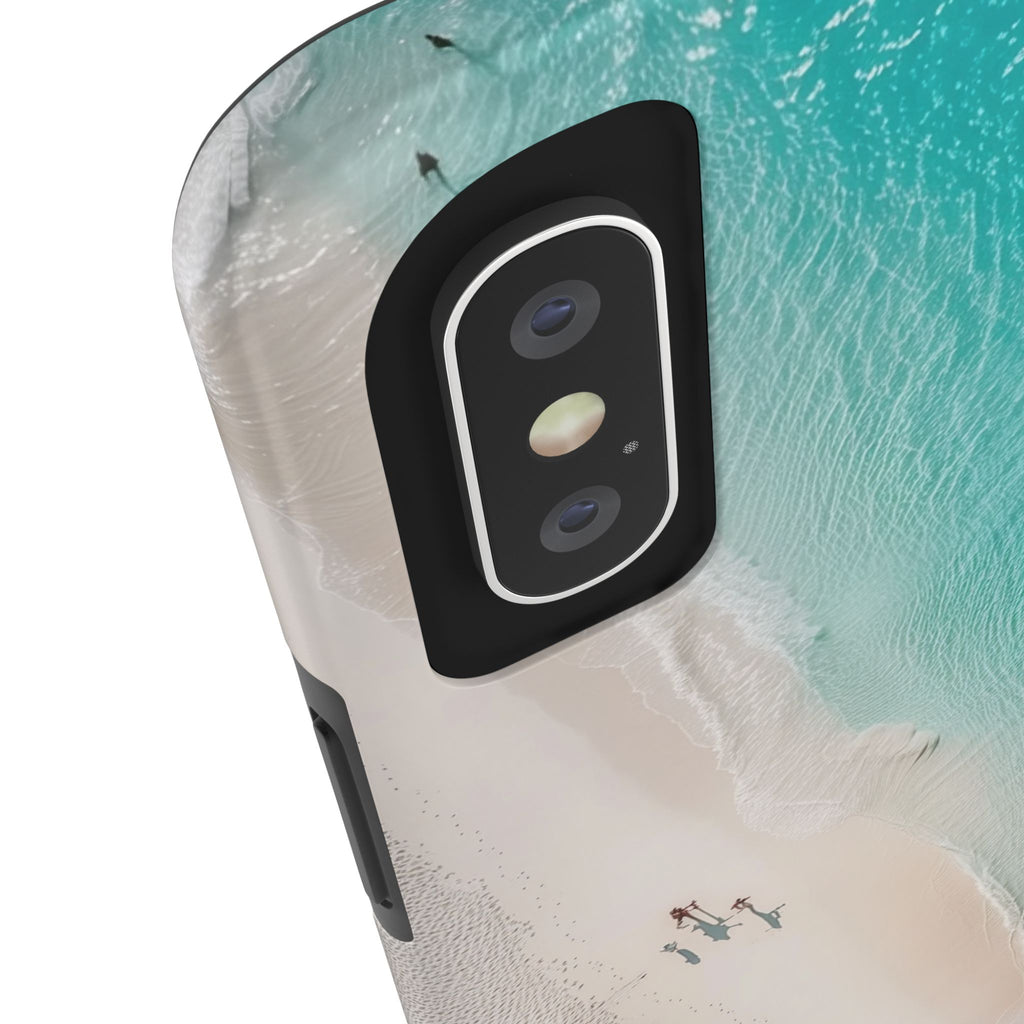 Turquoise Tranquility: Durable iPhone Case with White Sand Beach