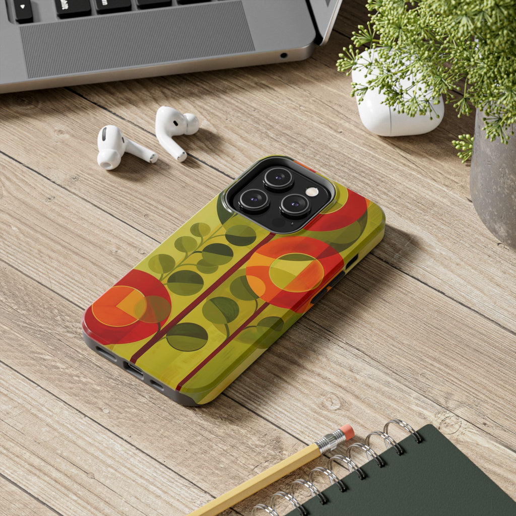 Atomic Flower Phone Case, Mid-Mod Phone Case, Artwork iPhone Case, Unique Floral Pattern Phone Case, Art Deco, Minimalist, Tough Iphone Case