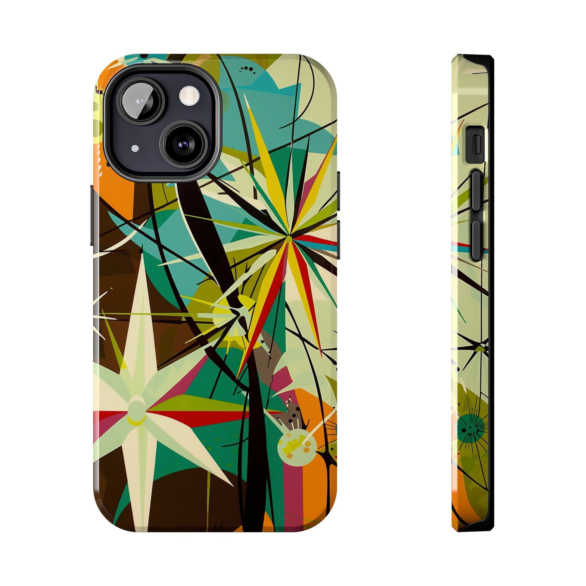 Mid Century Modern Star Design Phone Case, Earth Tone Colors, Retro Style Smartphone Cover, Vintage Phone Case, iPhone 14 Case, Apple iPhone