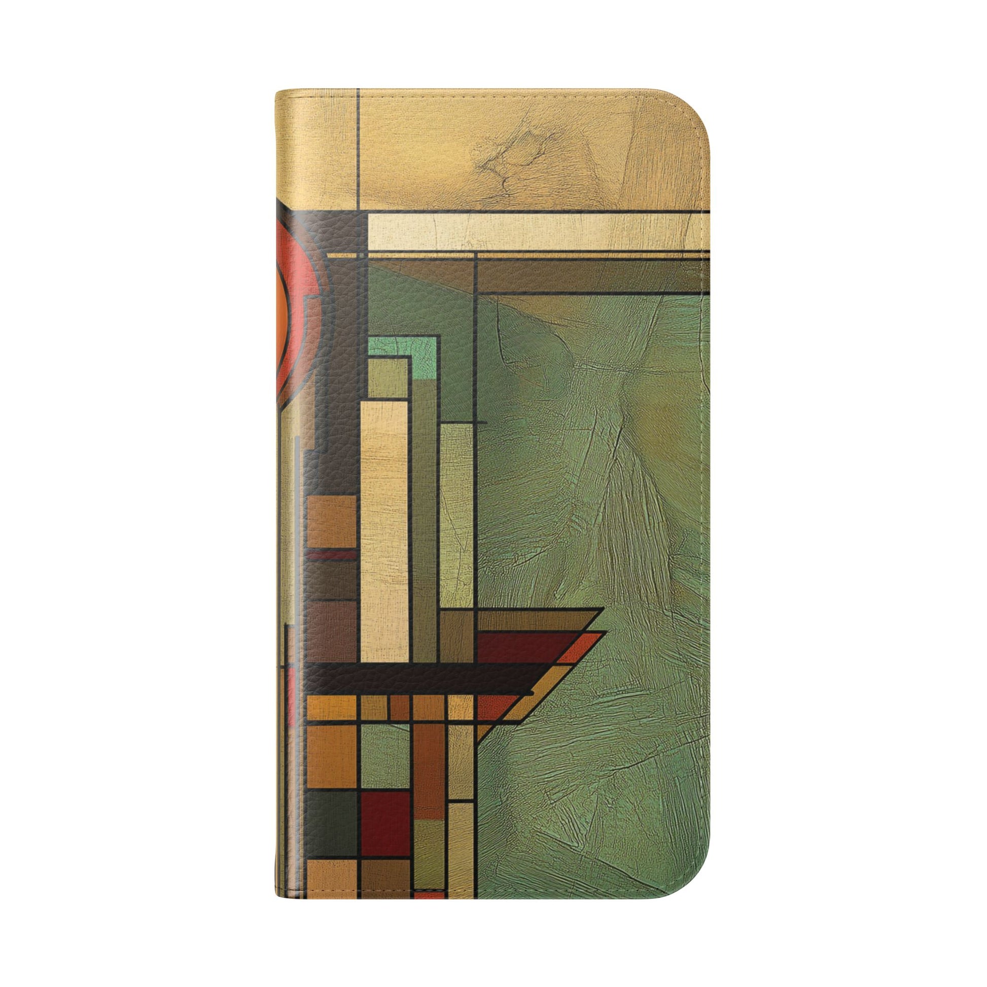 Art Deco Flip Case Frank Lloyd Prairie Style Stained Glass Wright, Phone Covers, Colorful Protective Accessories, Unique