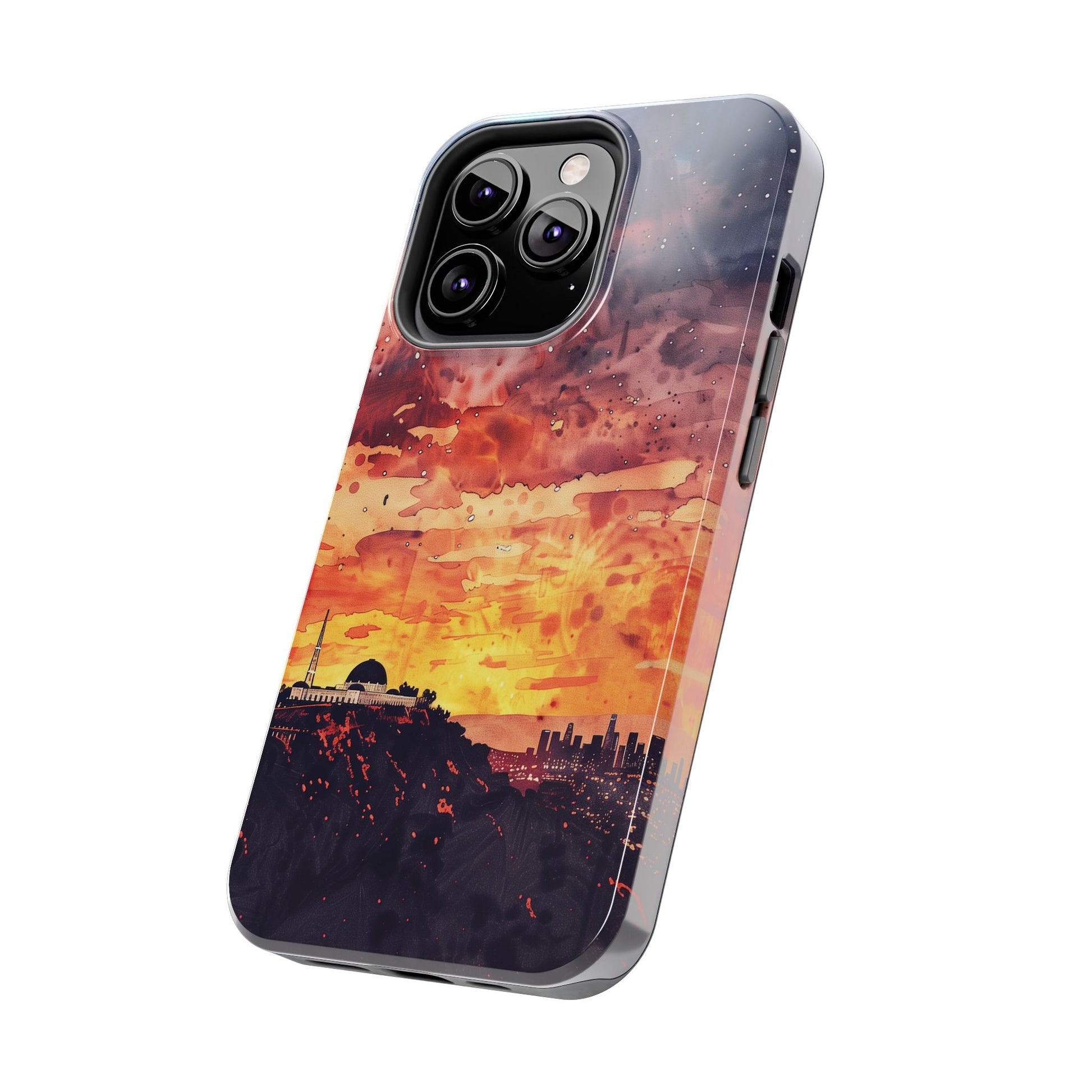 Los Angeles Sunset iPhone Case, Golden Hour Scenic View, Hollywood Hills Sunset Phone Case, Palm Trees Phone Case, iphone 15 pro max case