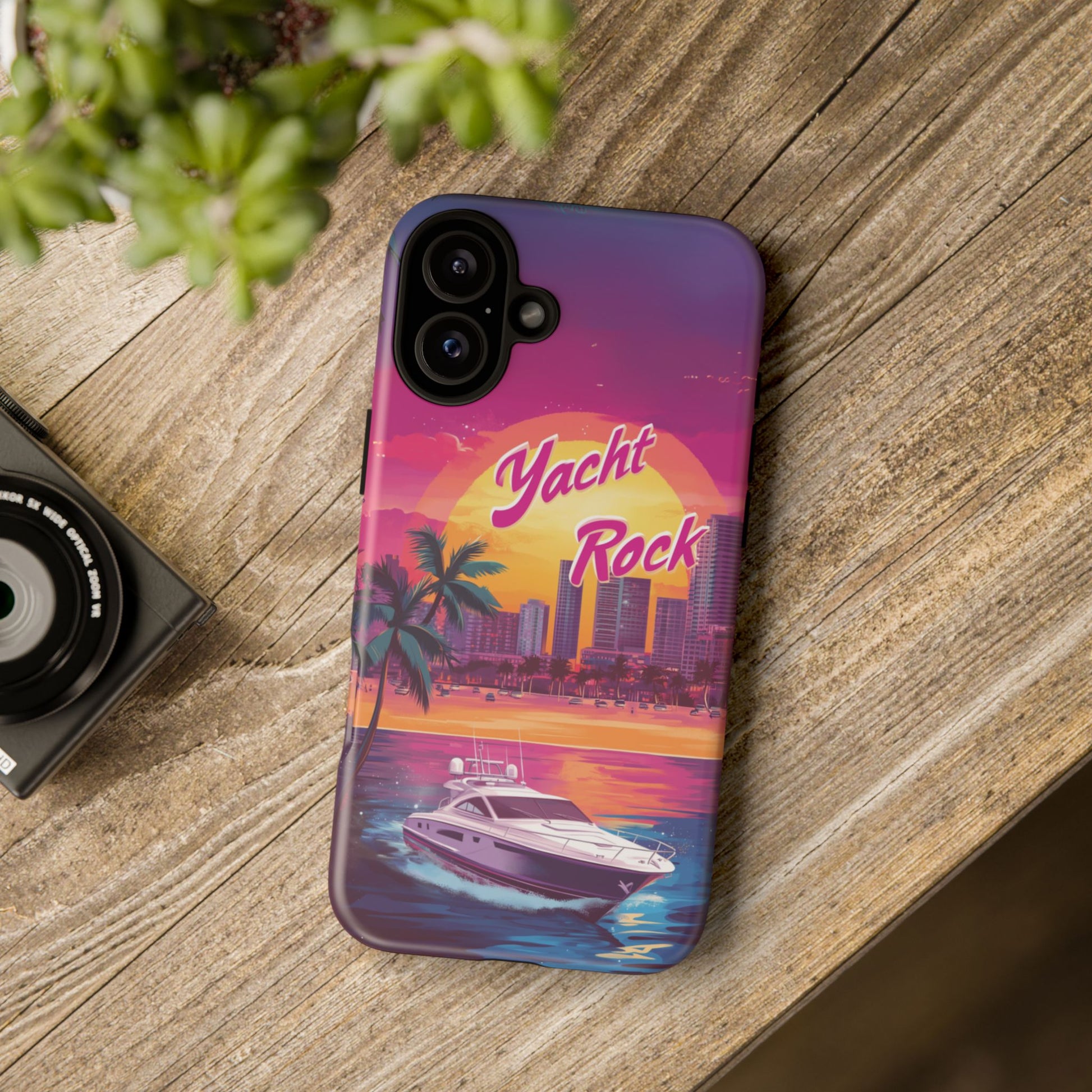 Custom Yacht Rock Phone Case iPhone 13 14 15 16 Pro Max Sunset Cruise Harbor Miami Vice Yacht Rock Gift Boating Captain South Beach Surfing