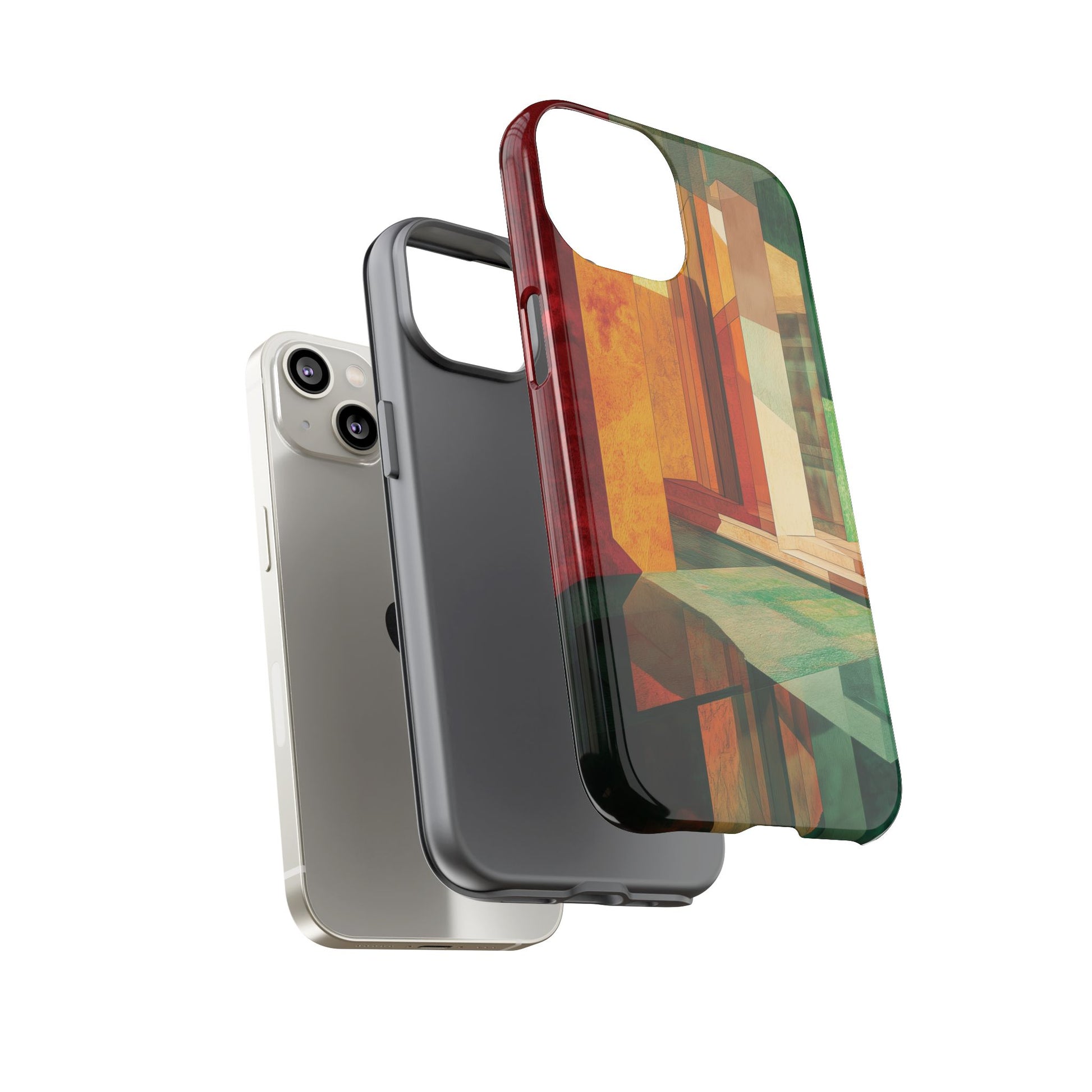 Art Deco Frank Lloyd Wright Inspired Usonian Phone Case Geometric Stained Glass Art Deco Marble Gold 13 14 15 16 iPhone Pro Max Galaxy Pixel