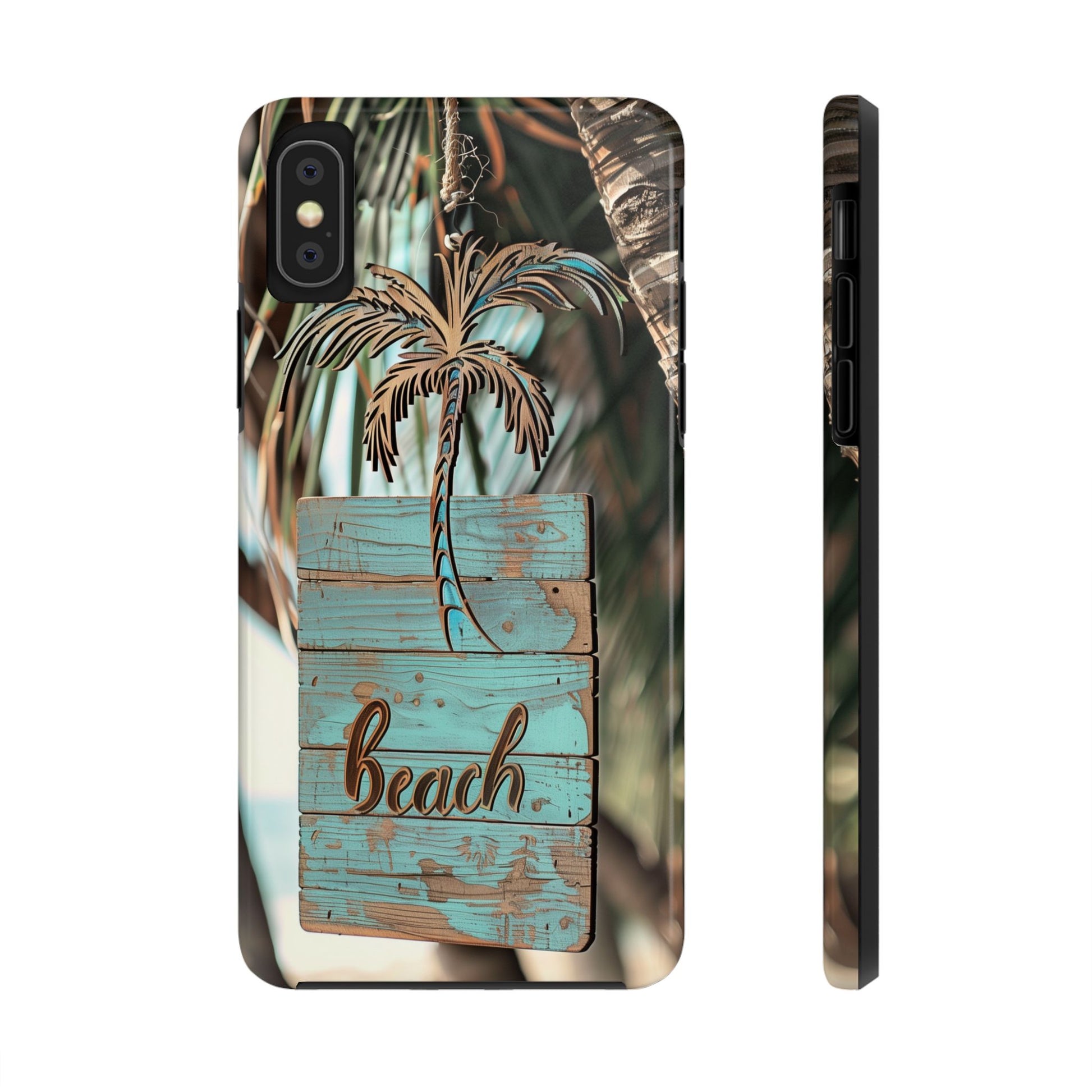 Durable Phone Case with Palm Tree Charm