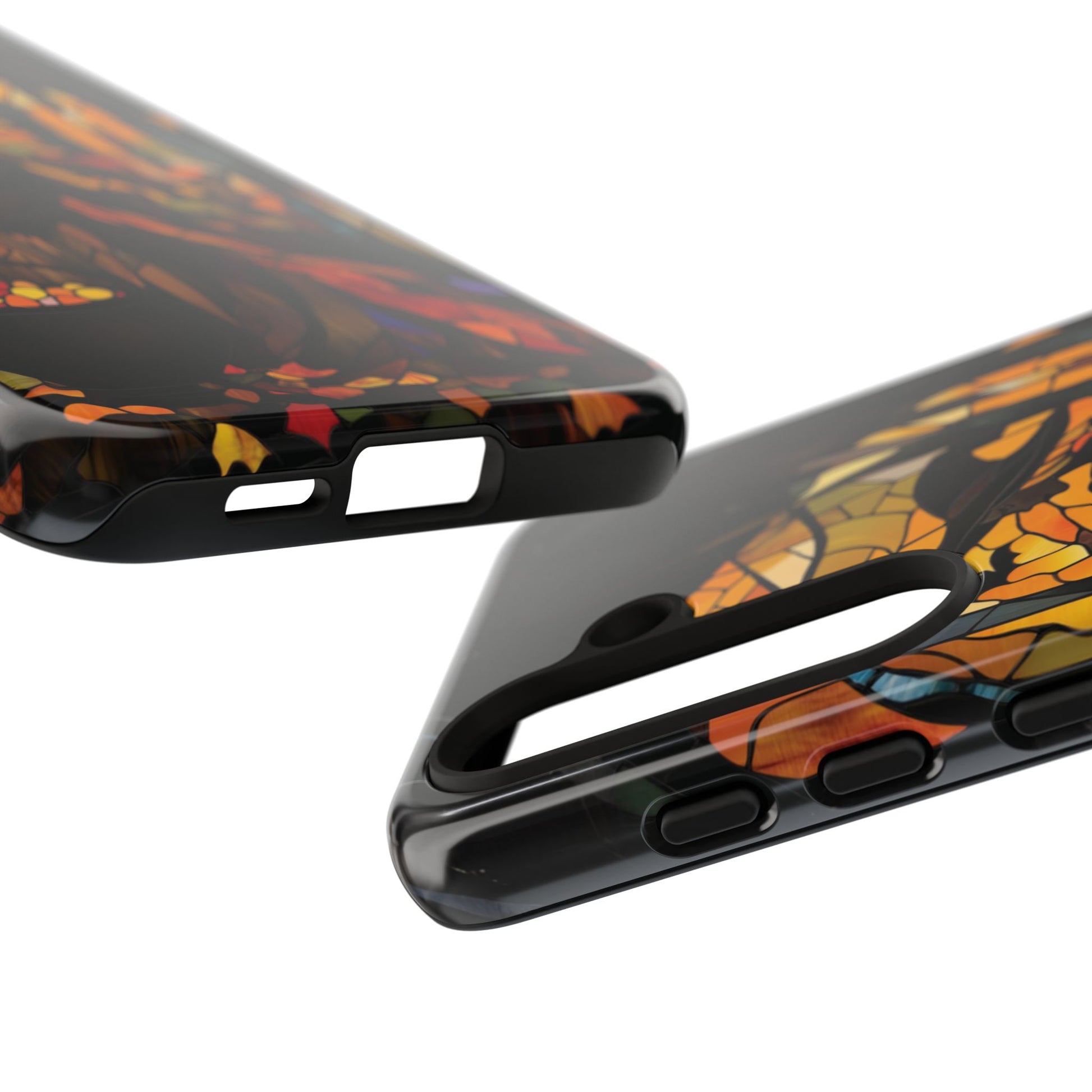 Halloween Witch Stained Glass Effect Dark Academia Spooky Fall Witchy Pumpkin Bats Seasonal Fall Mosaic Case iPhone 13 14 15 16 Pro Max
