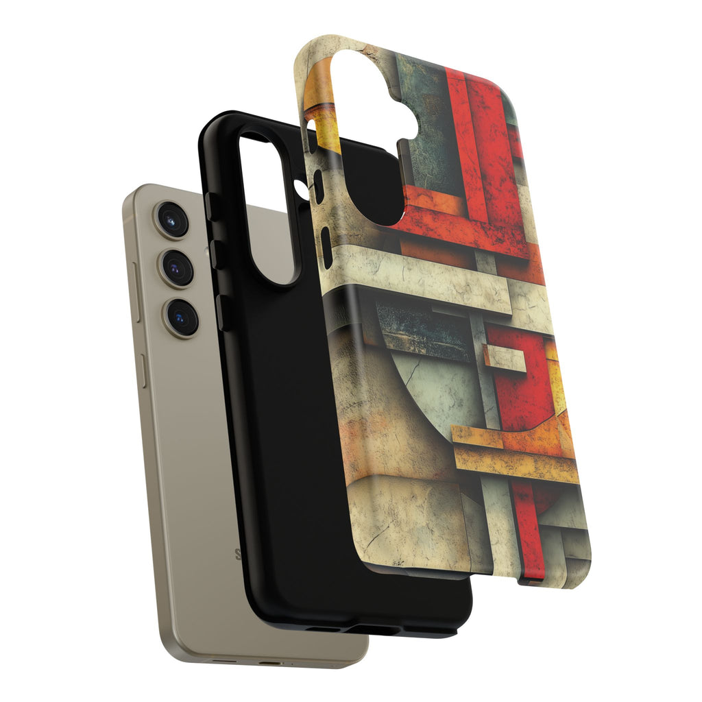 Red Prairie Style Frank Lloyd Wright Usonian Phone Case Geometric Stained Glass Art Deco Marble Gold 13 14 15 16 iPhone Pro Max Galaxy Pixel