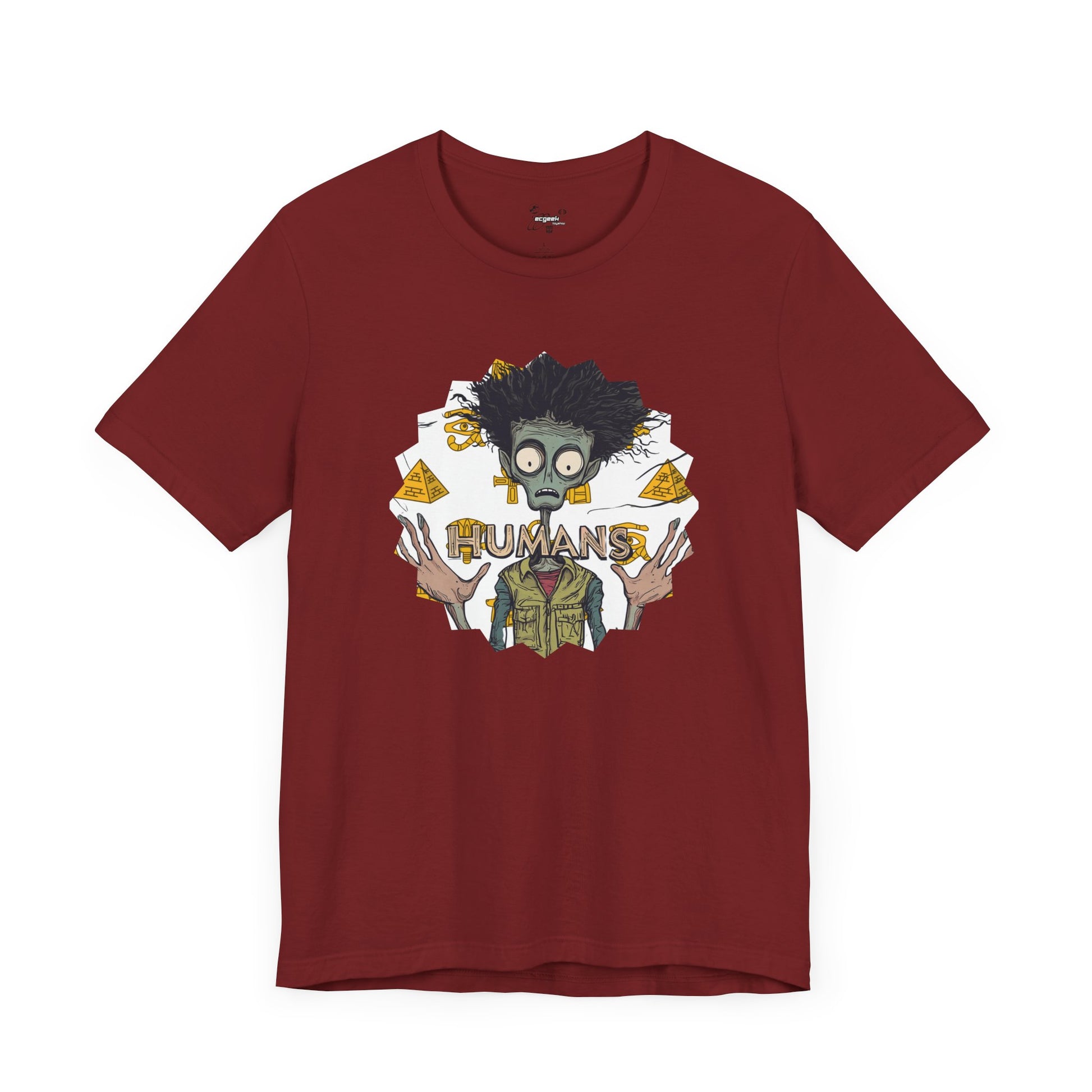 Alien Conspiracy Theory Ancient Human Fan Graphic Tee Crazy Hair Pyramids Egyptians UFO Shirt Extraterrestrial