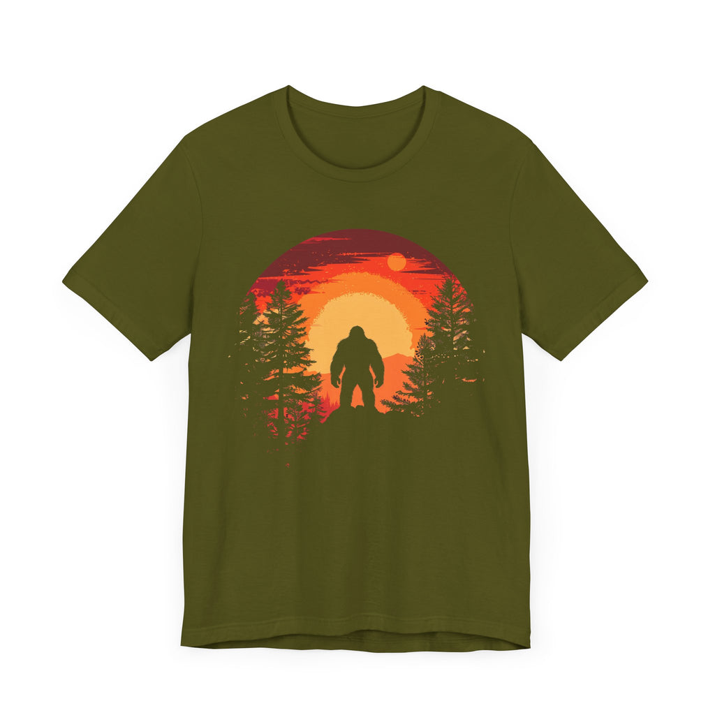 Bigfoot Tshirt, Bigfoot Sunset Tshirt, Camping Shirt, Outdoors Shirt, Bigfoot Sunset Shirt, Shirt for Camping, Camping Trip Shirt