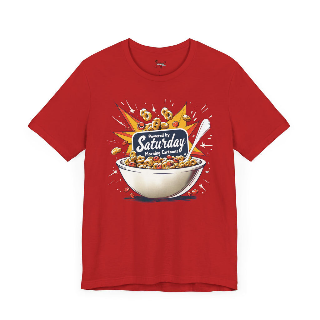 Saturday Morning Cartoons T-shirt, Retro Bowl of Cereal Graphic Tee, Nostalgic Shirt for Cartoon Lovers