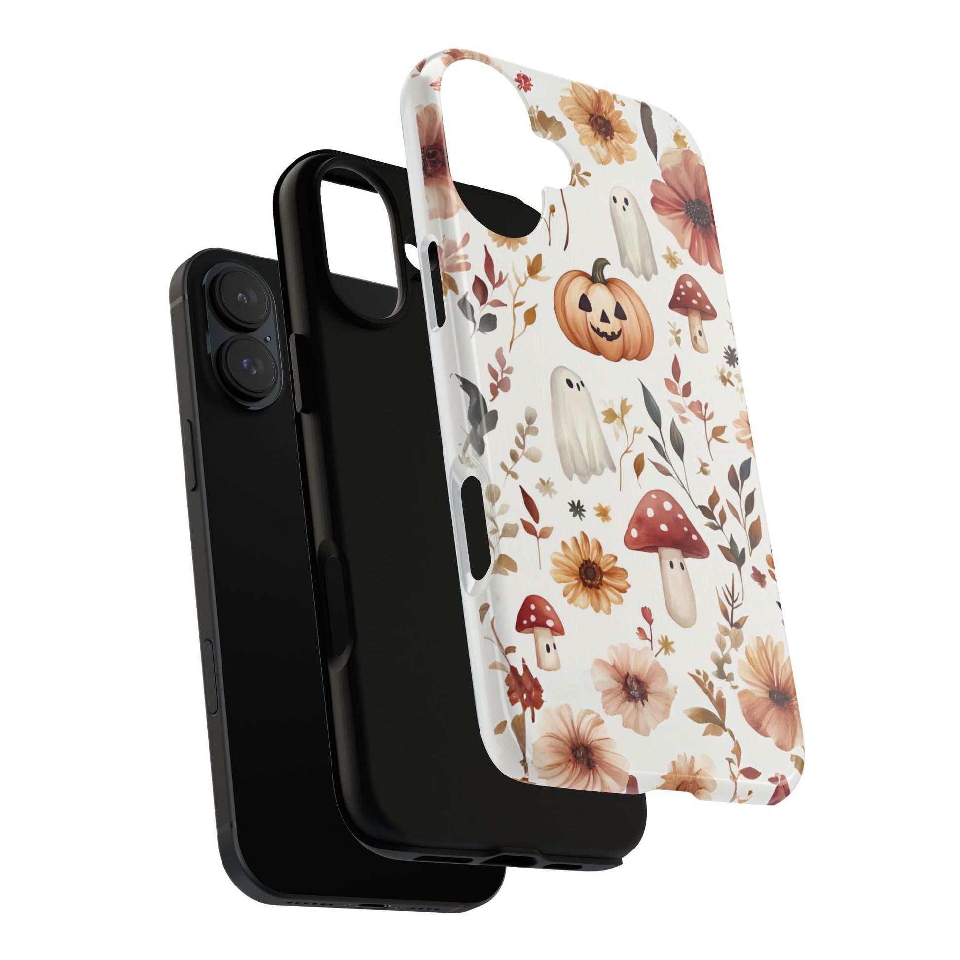 Cottagecore Fall Floral Phone Case for iPhone Samsung Pixel Autumn Pumpkin Tough Case iPhone 16 15 14 13 Pro Max