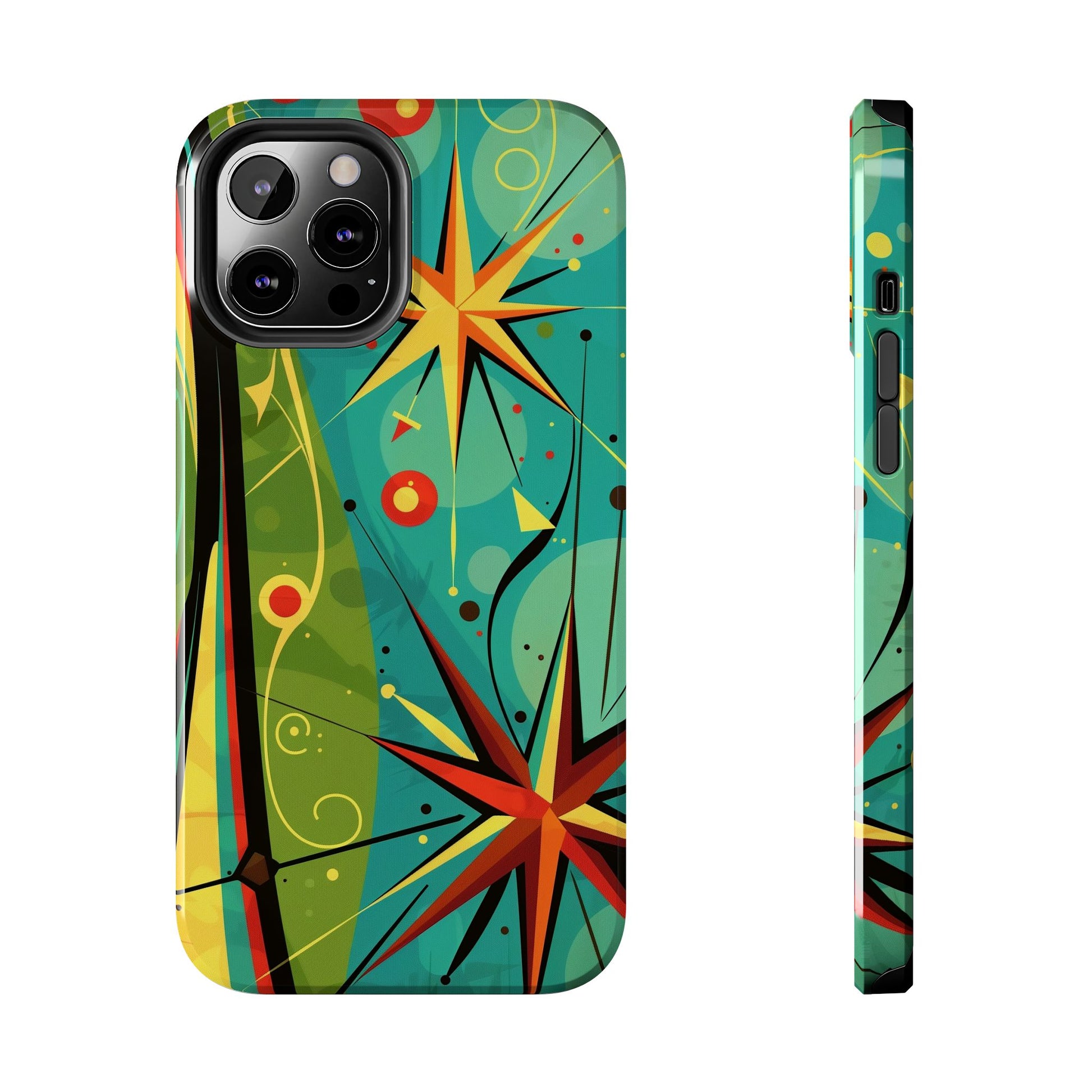 Mid Century Modern Star Design Phone Case, Earth Tone Colors, Retro Style Smartphone Cover, Vintage Phone Case, iPhone 14 Case, Apple iPhone