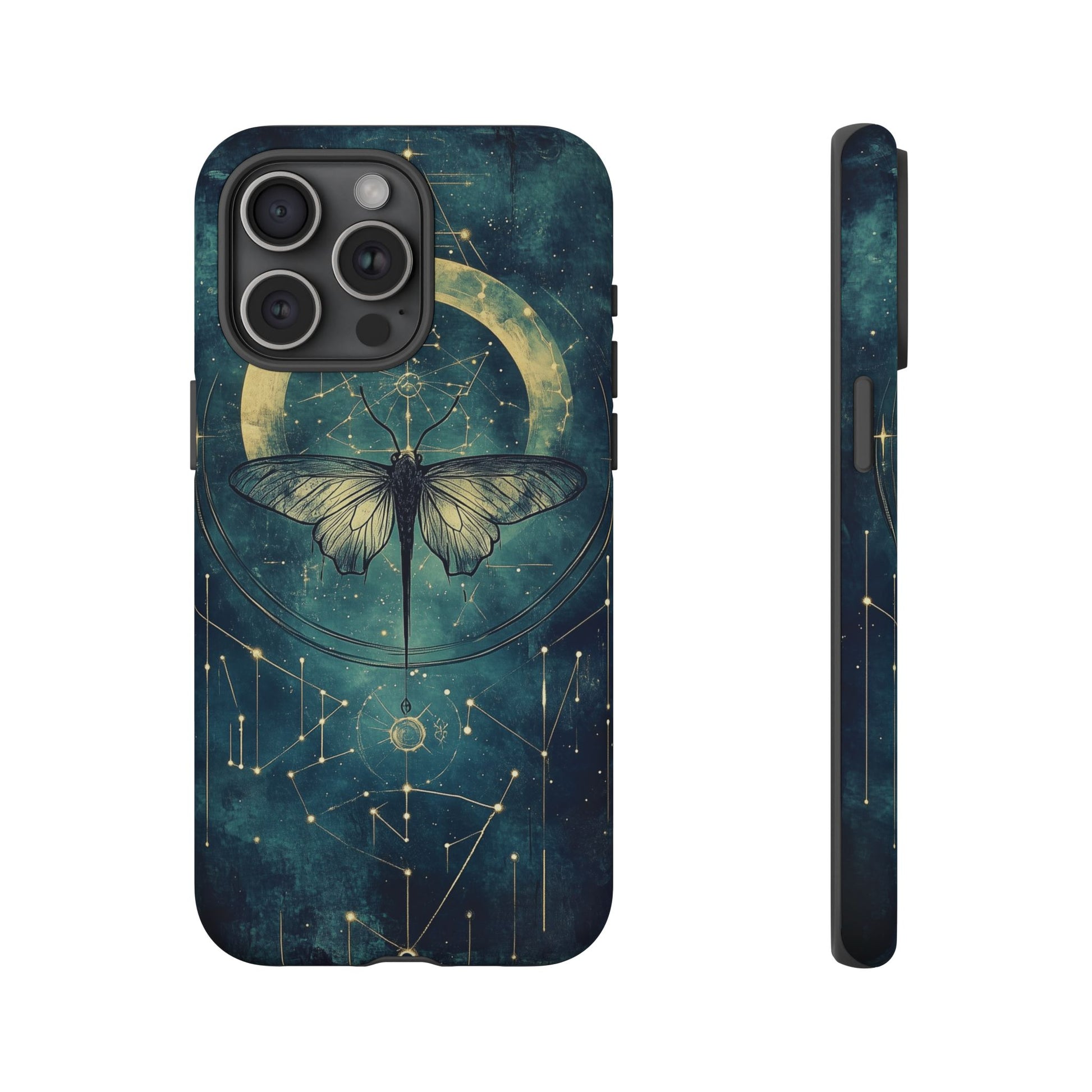 Celestial Dark Academia Phone Case Magical Moth Astrology Witchcraft Esoteric Entomology Nature Art iPhone 13 14 15 16 Pro Max Samsung Pixel