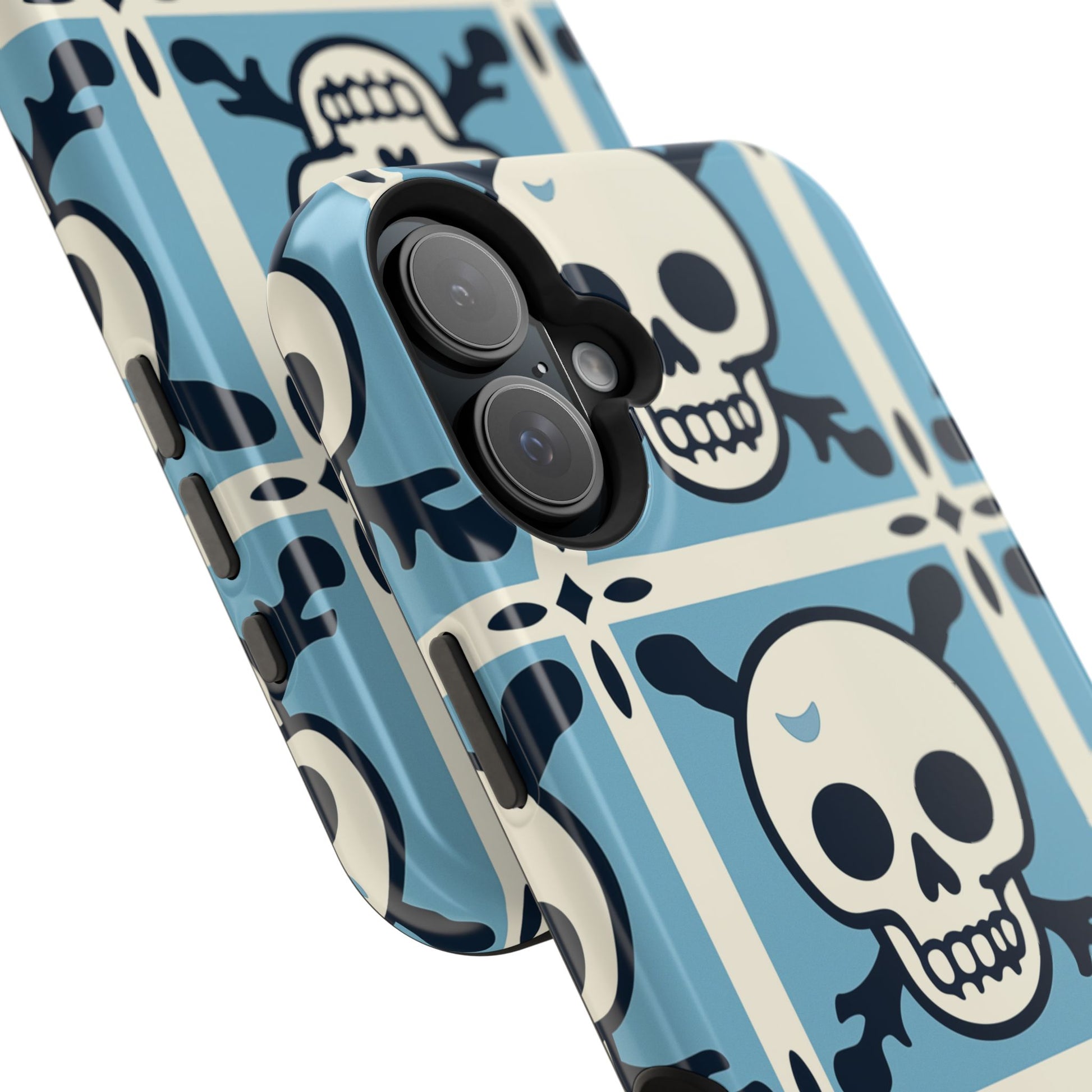 Cute Skull Phone Case Sugar Skull Ghingham Impact-Resistant Cover Goth Skull, Halloween Gift iphone 13 14 15 16 Pro Max