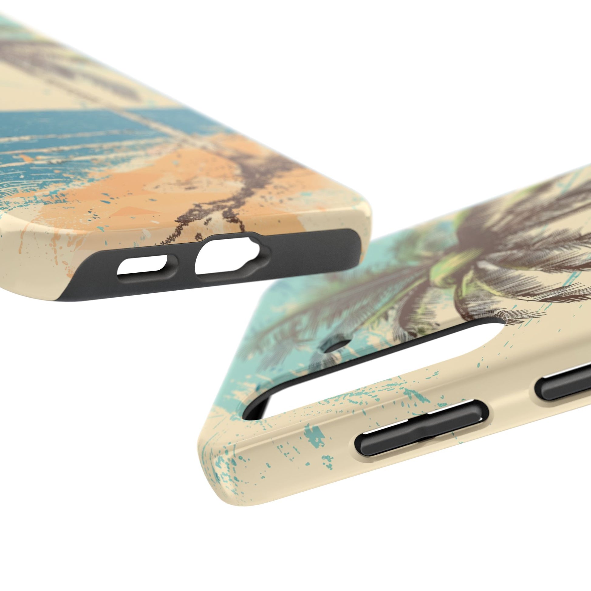 Retro Beach Scene Phone Case, Vintage Tropical Ocean iPhone Case, Summer Beach Phone Cover for iPhone, iphone 15 pro max