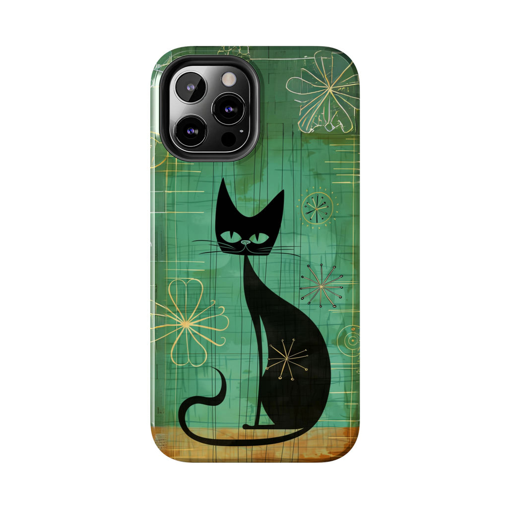 Mid-Century Modern Phone Case-Case, Mid Mod iPhone Case, Atomic Cats iPhone Case, Retro Chic Smartphone Cover, Unique Phone Case