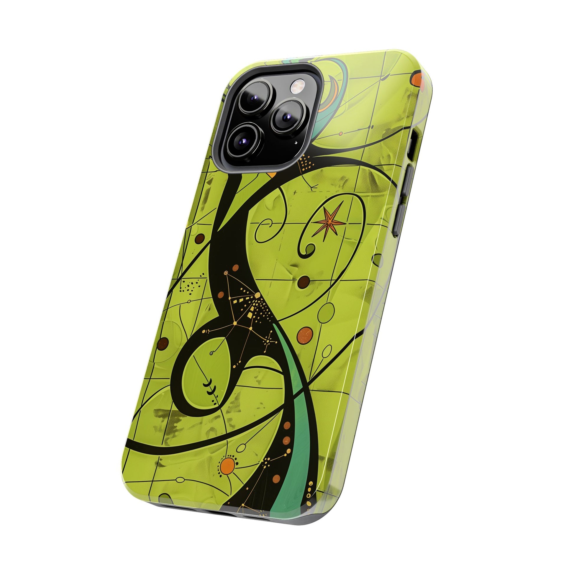 Mid Century Modern Star Design Phone Case, Earth Tone Colors, Retro Style Smartphone Cover, Vintage Phone Case, iPhone 14 Case, Apple iPhone