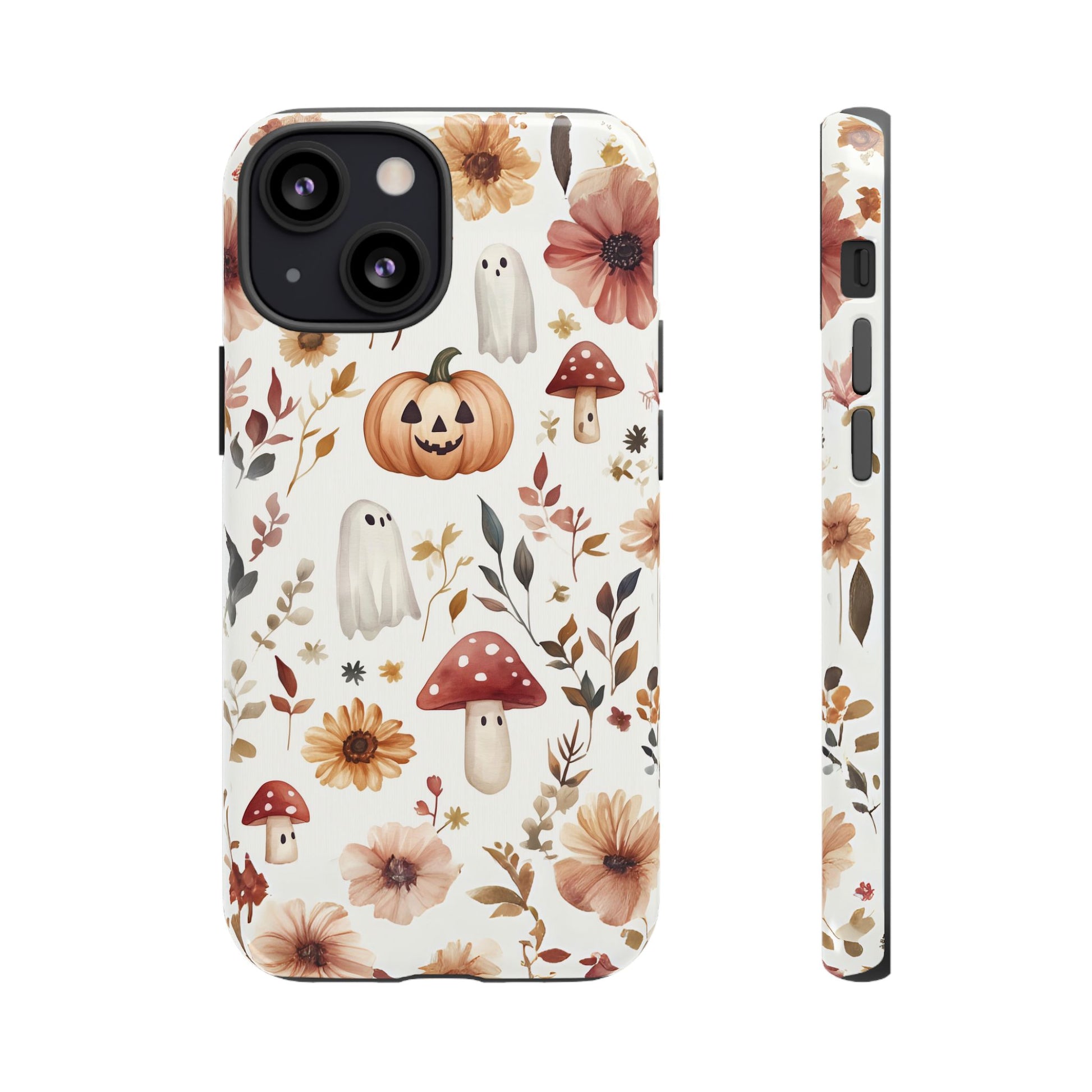 Cottagecore Fall Floral Phone Case for iPhone Samsung Pixel Autumn Pumpkin Tough Case iPhone 16 15 14 13 Pro Max