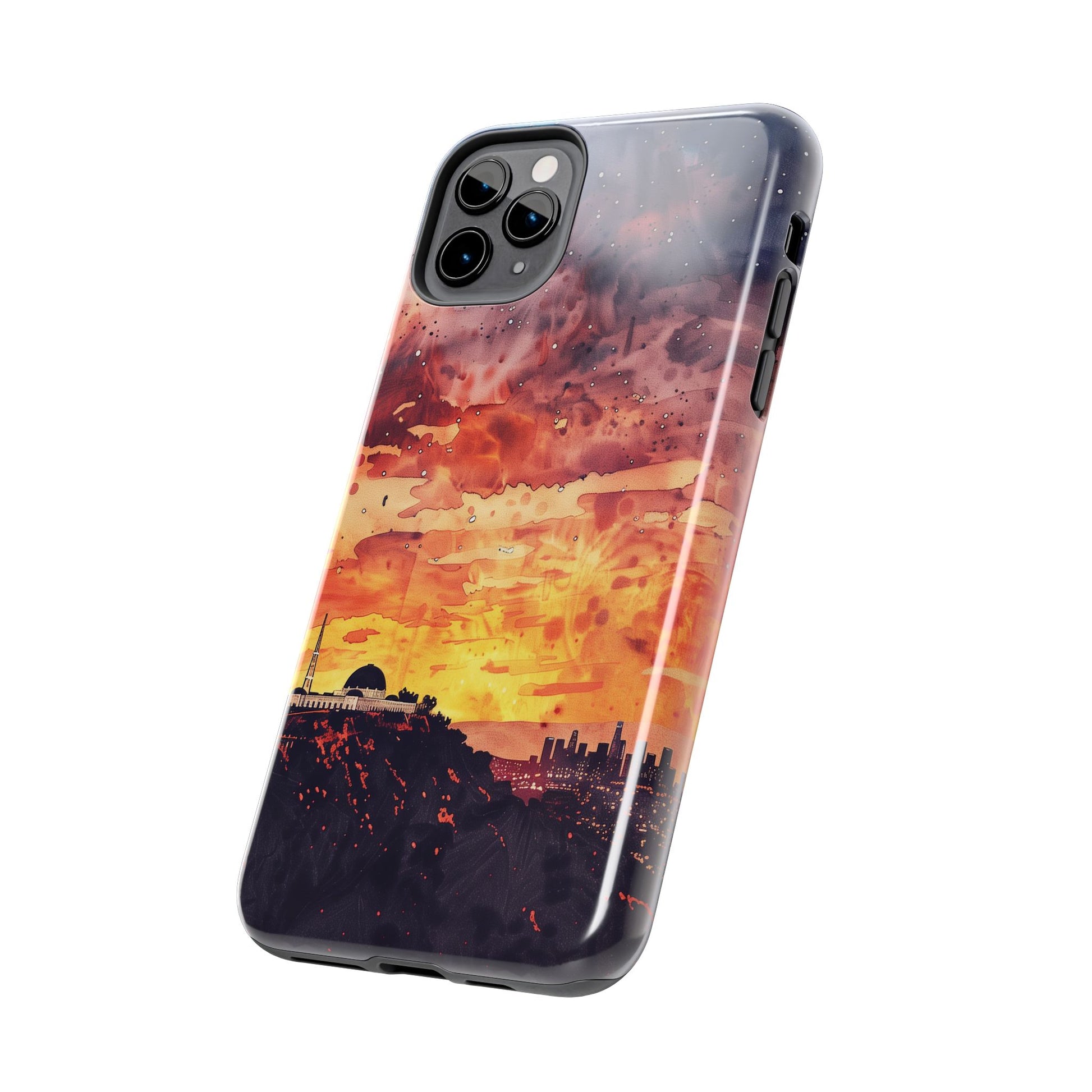 Los Angeles Sunset iPhone Case, Golden Hour Scenic View, Hollywood Hills Sunset Phone Case, Palm Trees Phone Case, iphone 15 pro max case