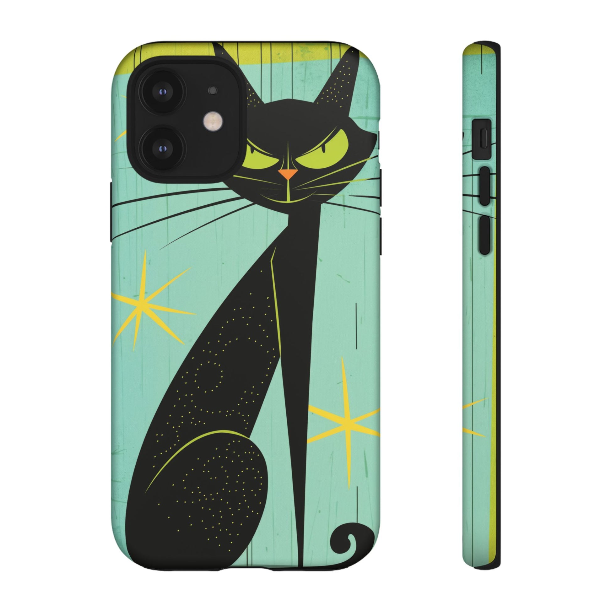 Mid-Century Modern Phone Case, Mid Mod Android Case, Atomic Cats Android Case, Retro Chic Smartphone Cover, Unique Artistic Phone Accessory