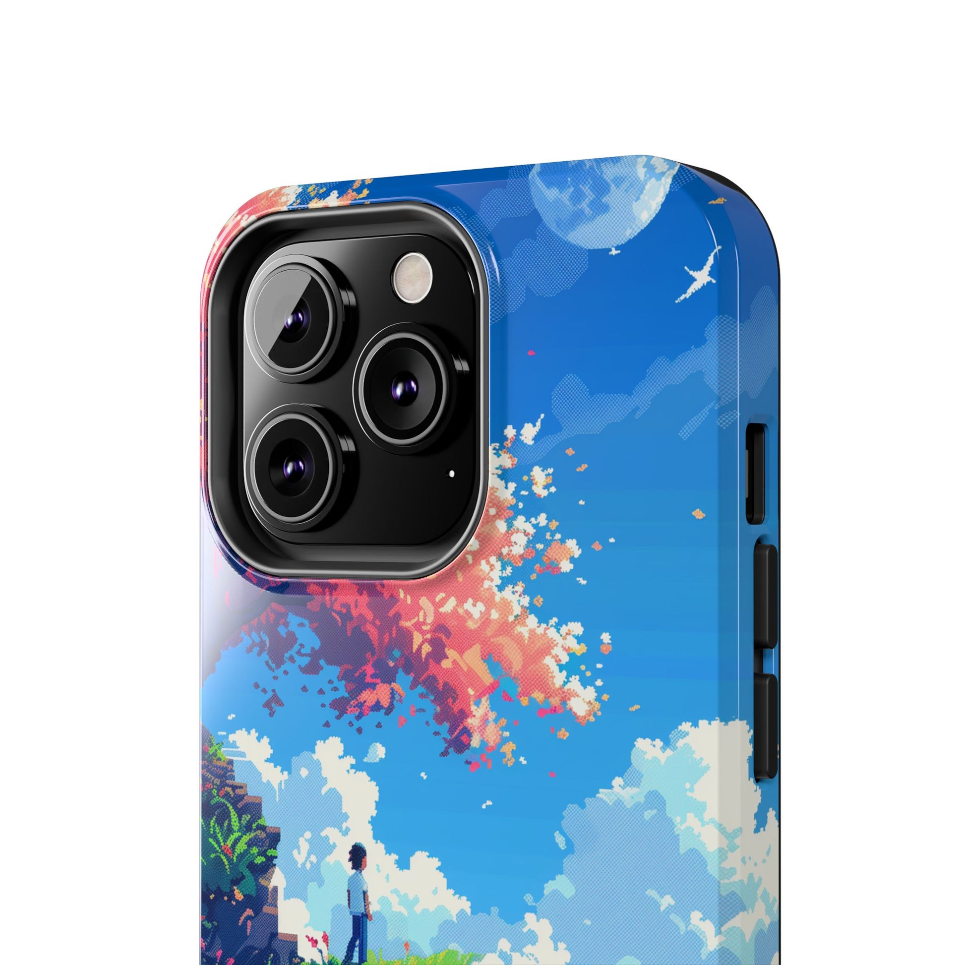 Pixel Art Video Game Landscapes Phone Case, Retro Gaming Pixelated Design, Geeky Gamer Phone Cover, Unique Video Game Art Accessories