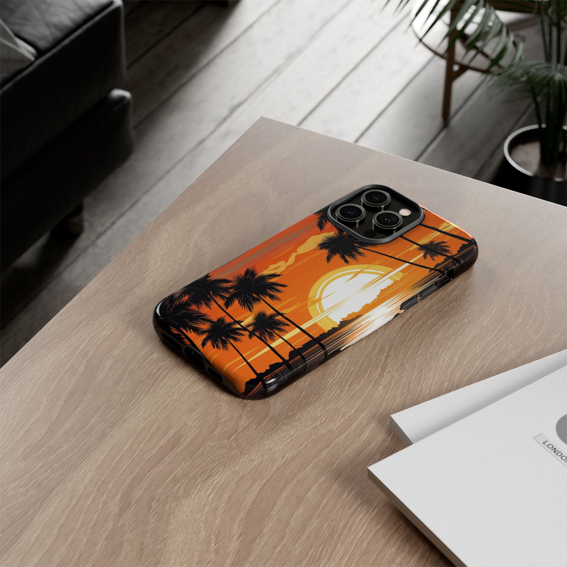 Sunset Palm Trees Tough Phone Cases for iPhone and Android