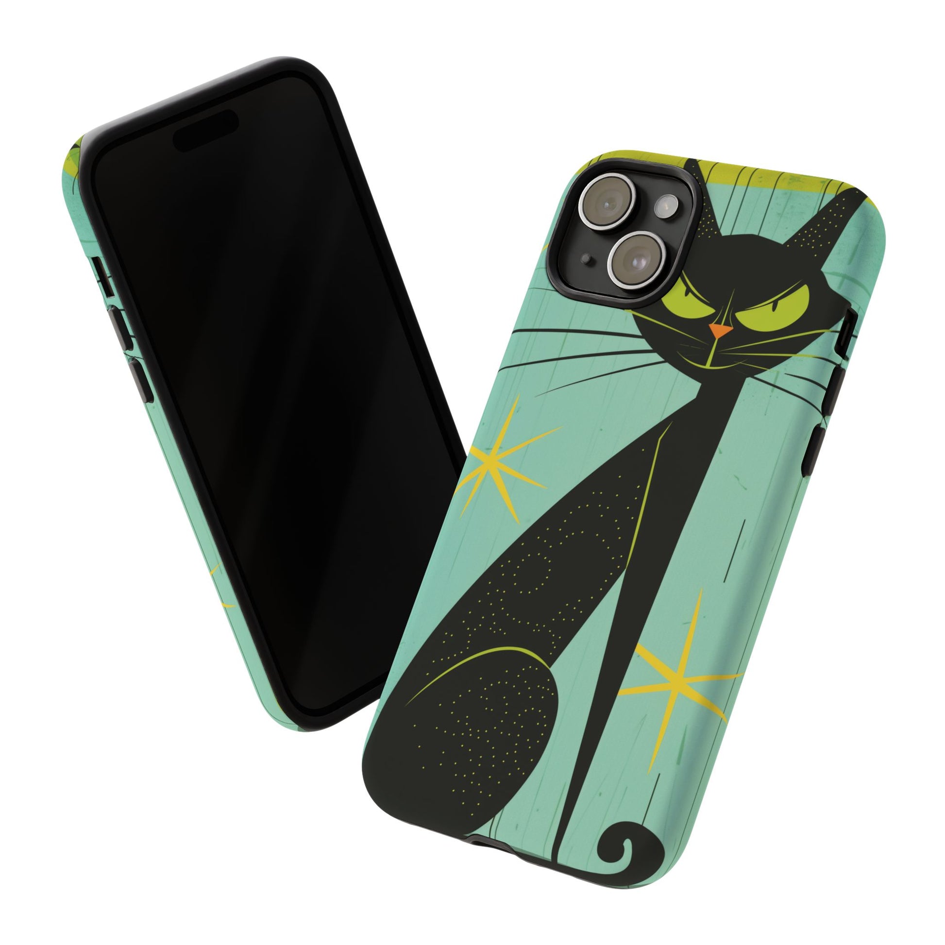 Mid-Century Modern Phone Case, Mid Mod Android Case, Atomic Cats Android Case, Retro Chic Smartphone Cover, Unique Artistic Phone Accessory